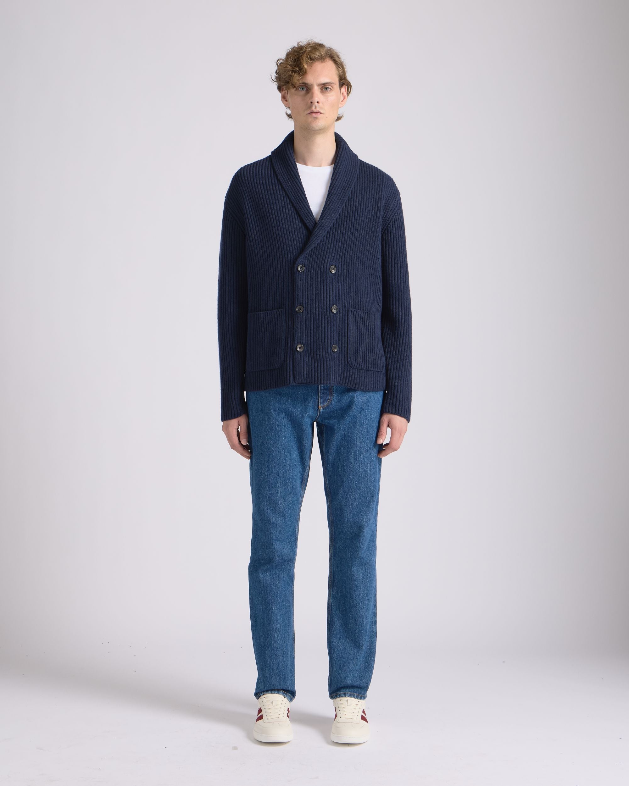 Bally Global - Cardigan in Navy Blue Wool - Blue