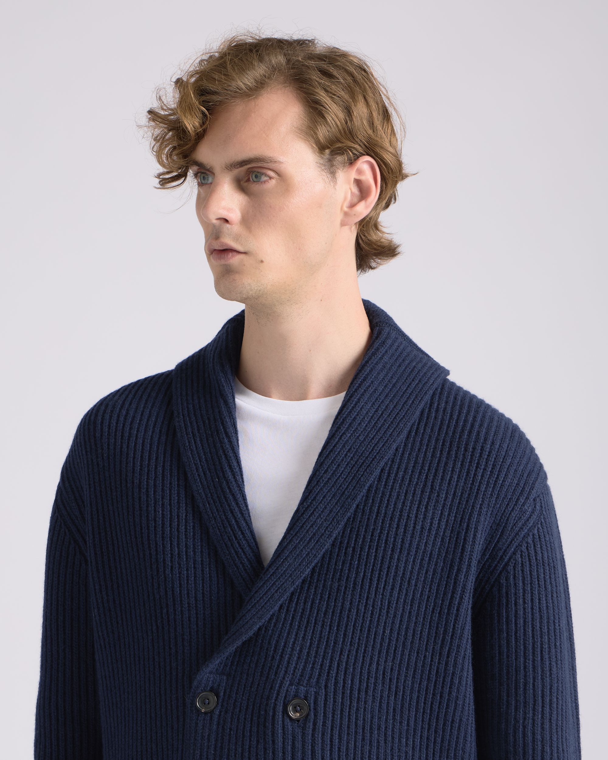 Bally Global - Cardigan in Navy Blue Wool - Blue