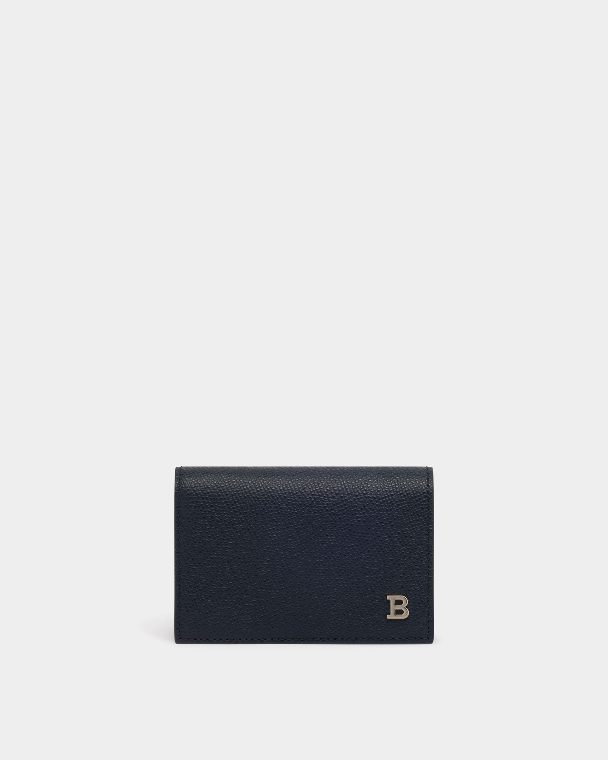 Bally Global - Tarjetero De Piel Repujada Navy Blue - Azul