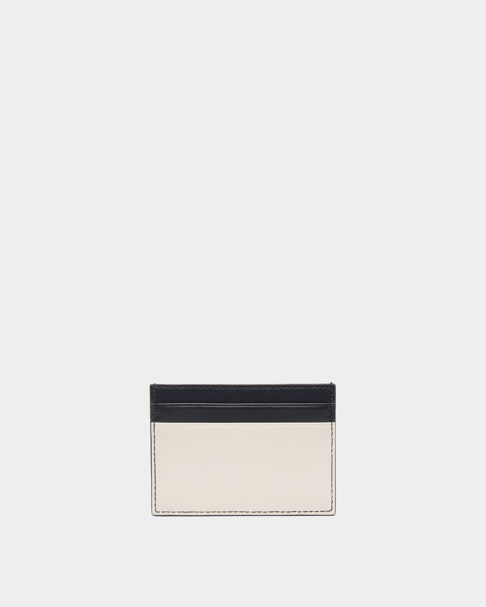 Bally Global - Summer Capsule Credit Card Case In White And Navy Blue Leather - White