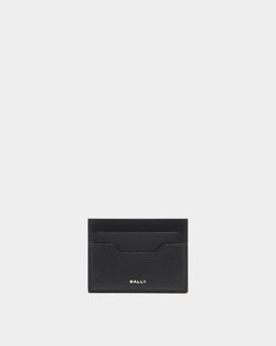 Capitol Card Holder in Black Grained Leather