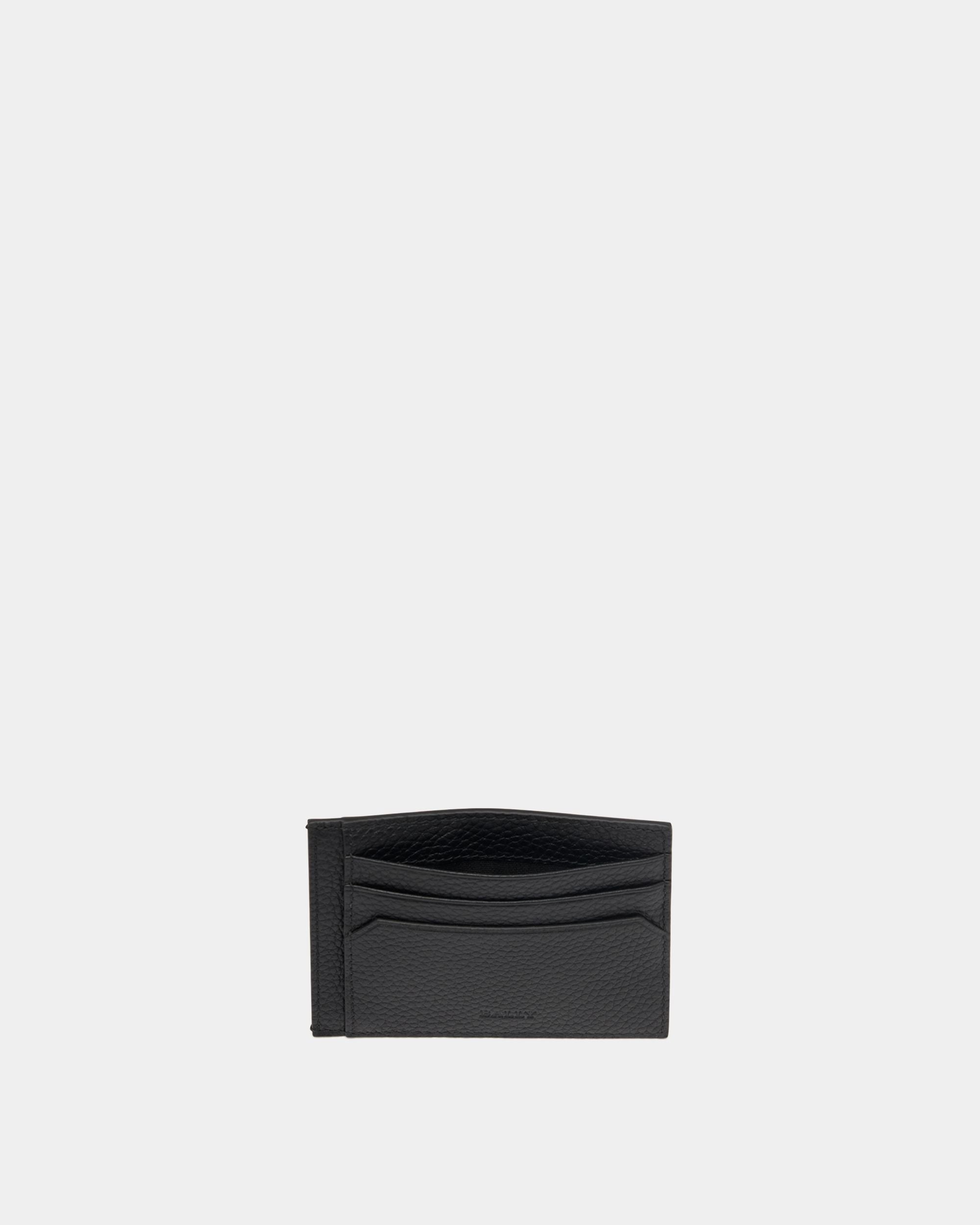 Bally Global - York Business Card Holder in Black Embossed Leather - Black