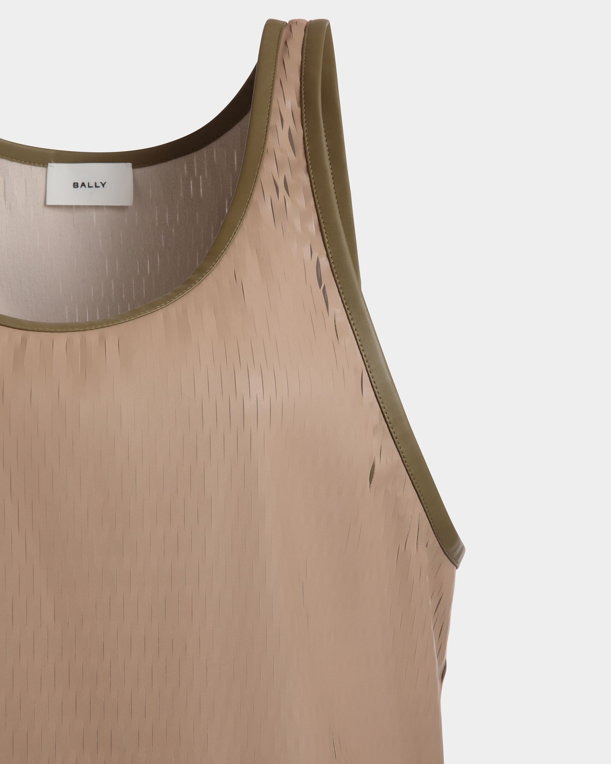 Bally Global - Débardeur Ajouré Au Laser En Similicuir Marron - Marron