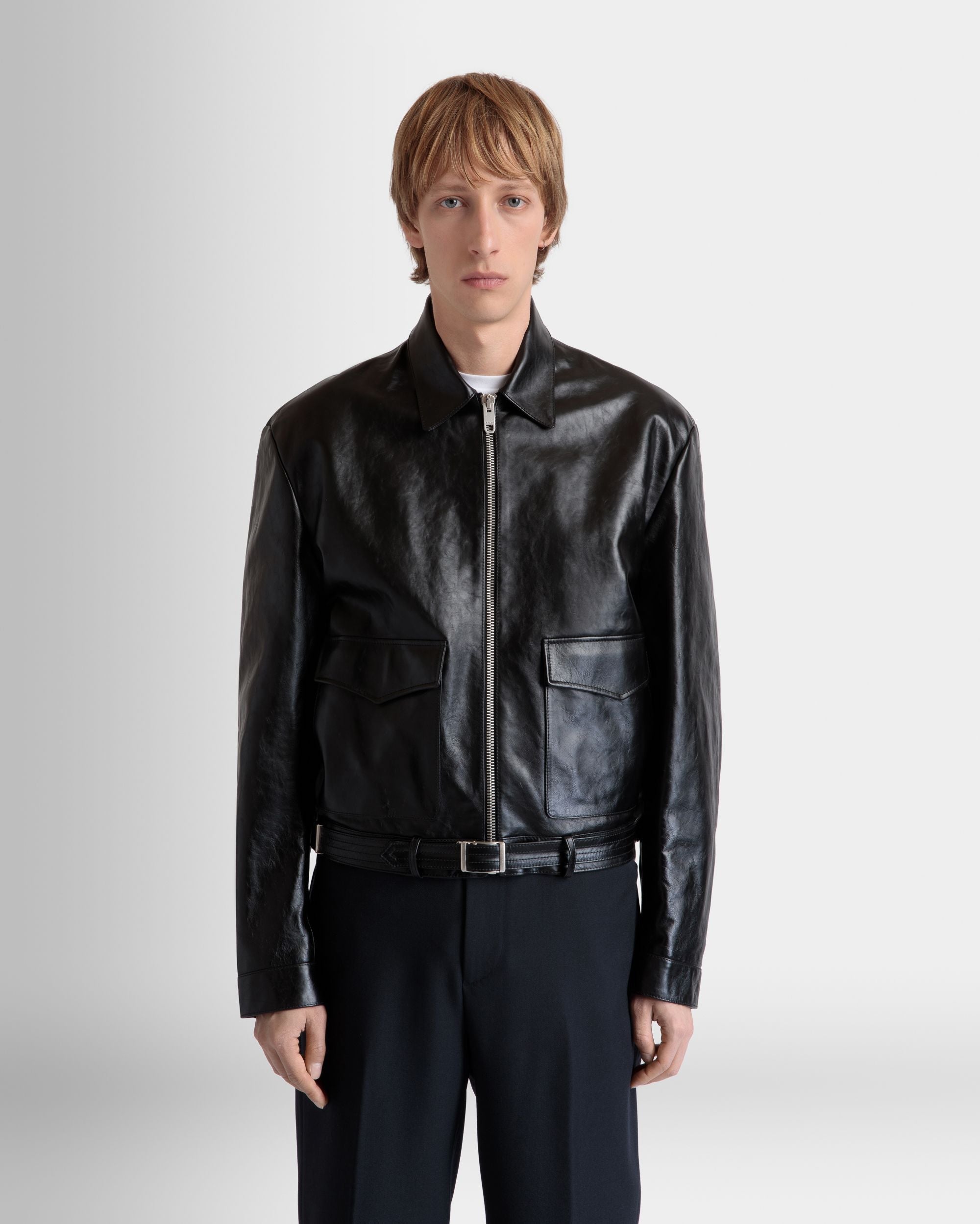 Bally Global - Shirt Jacket In Black Leather - Black