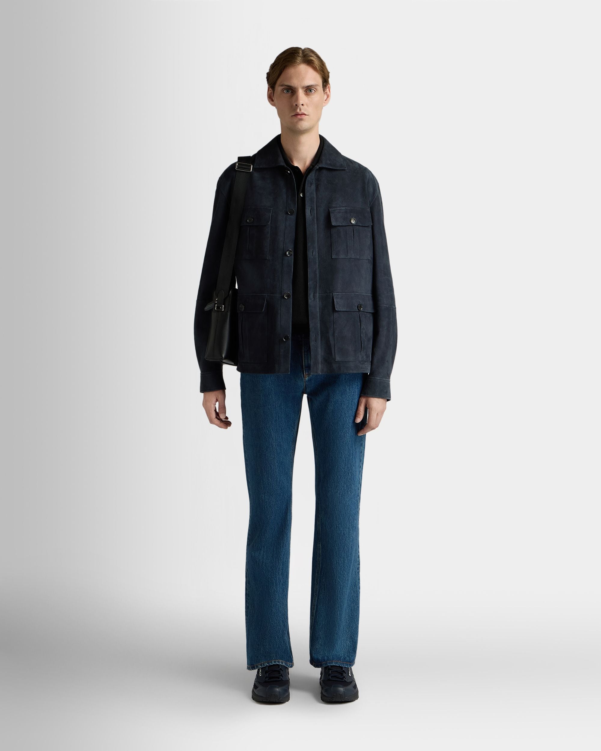 Bally Global - Chaqueta Sahariana De Ante Navy Blue - Azul