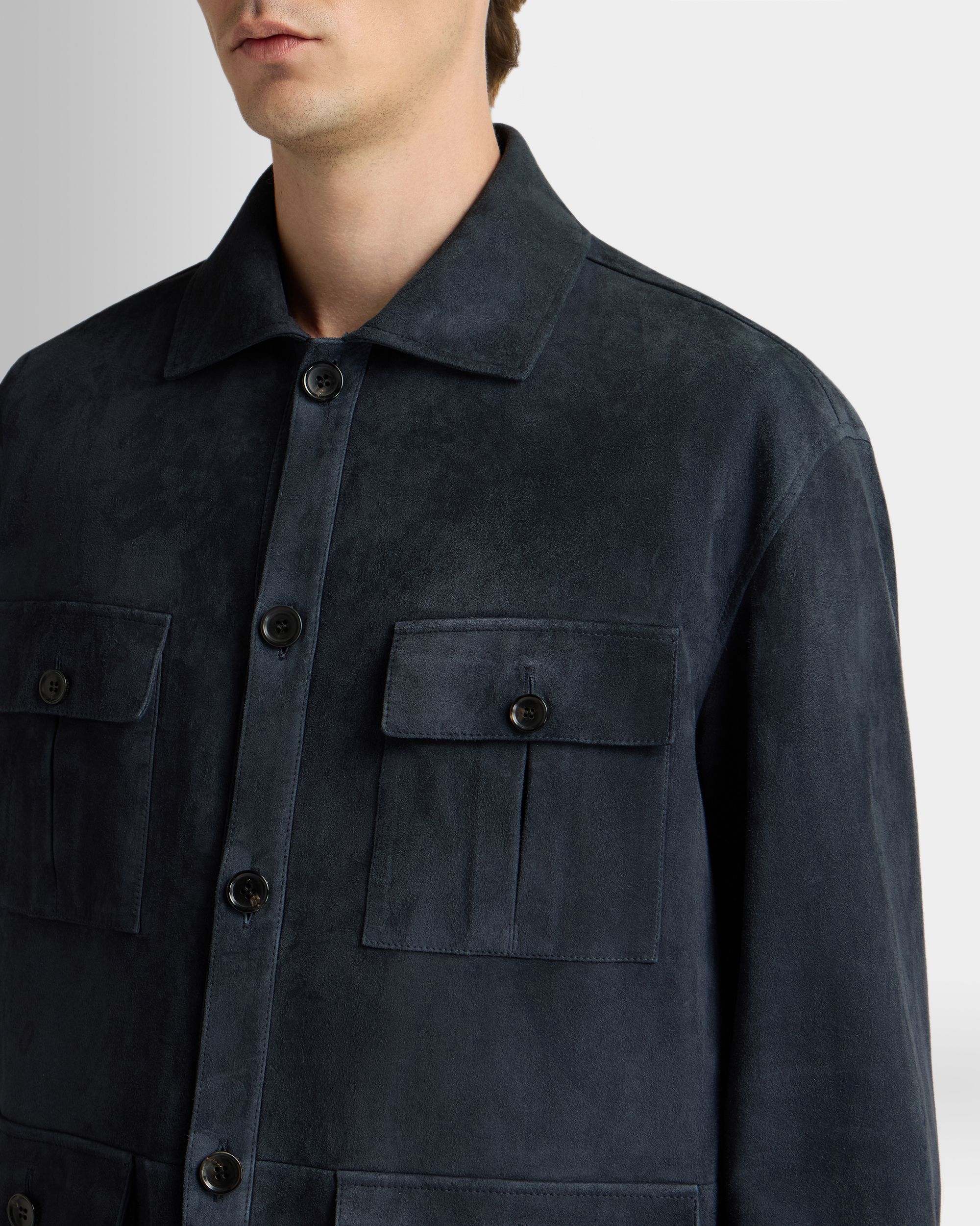 Bally Global - Chaqueta Sahariana De Ante Navy Blue - Azul