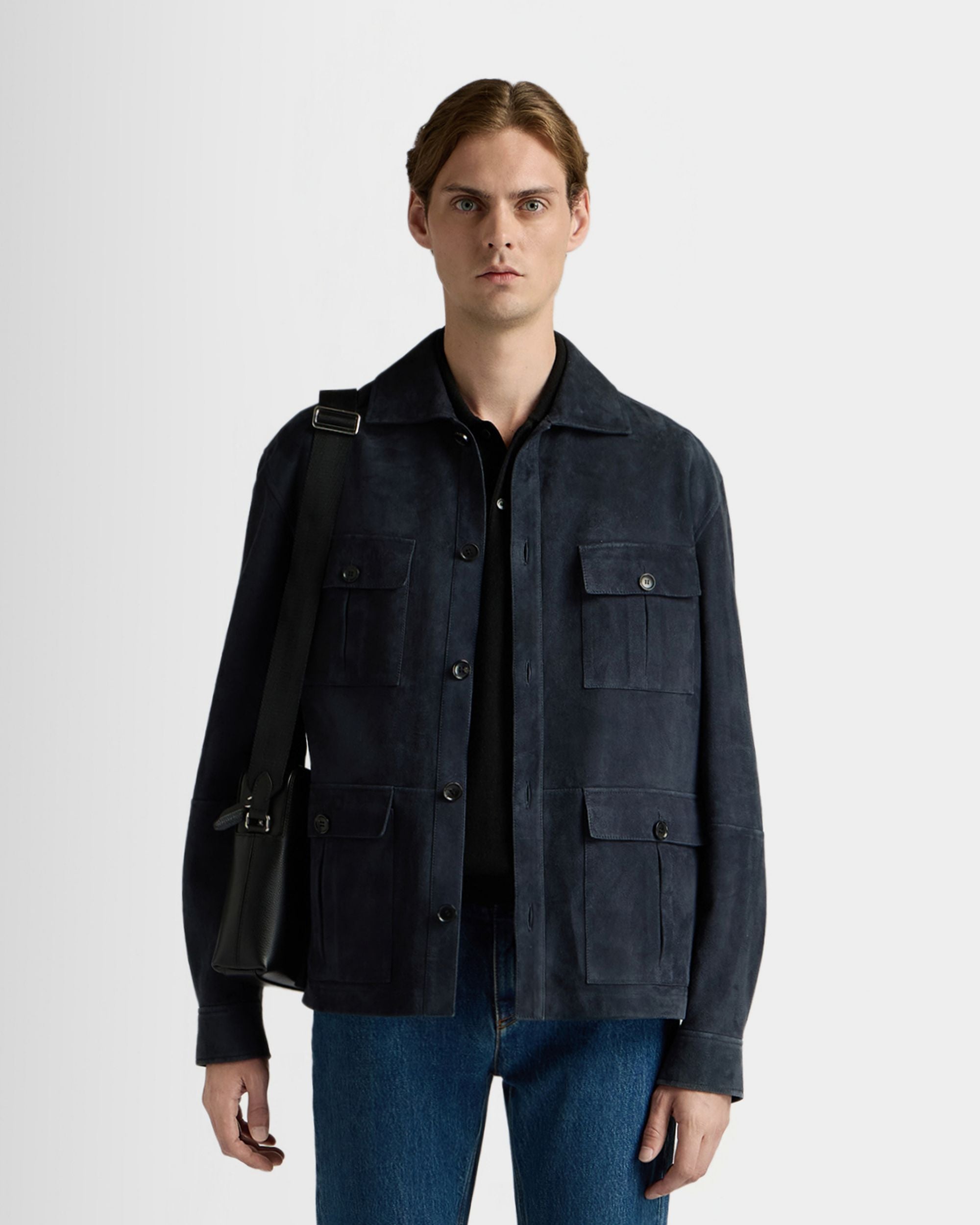 Bally Global - Chaqueta Sahariana De Ante Navy Blue - Azul