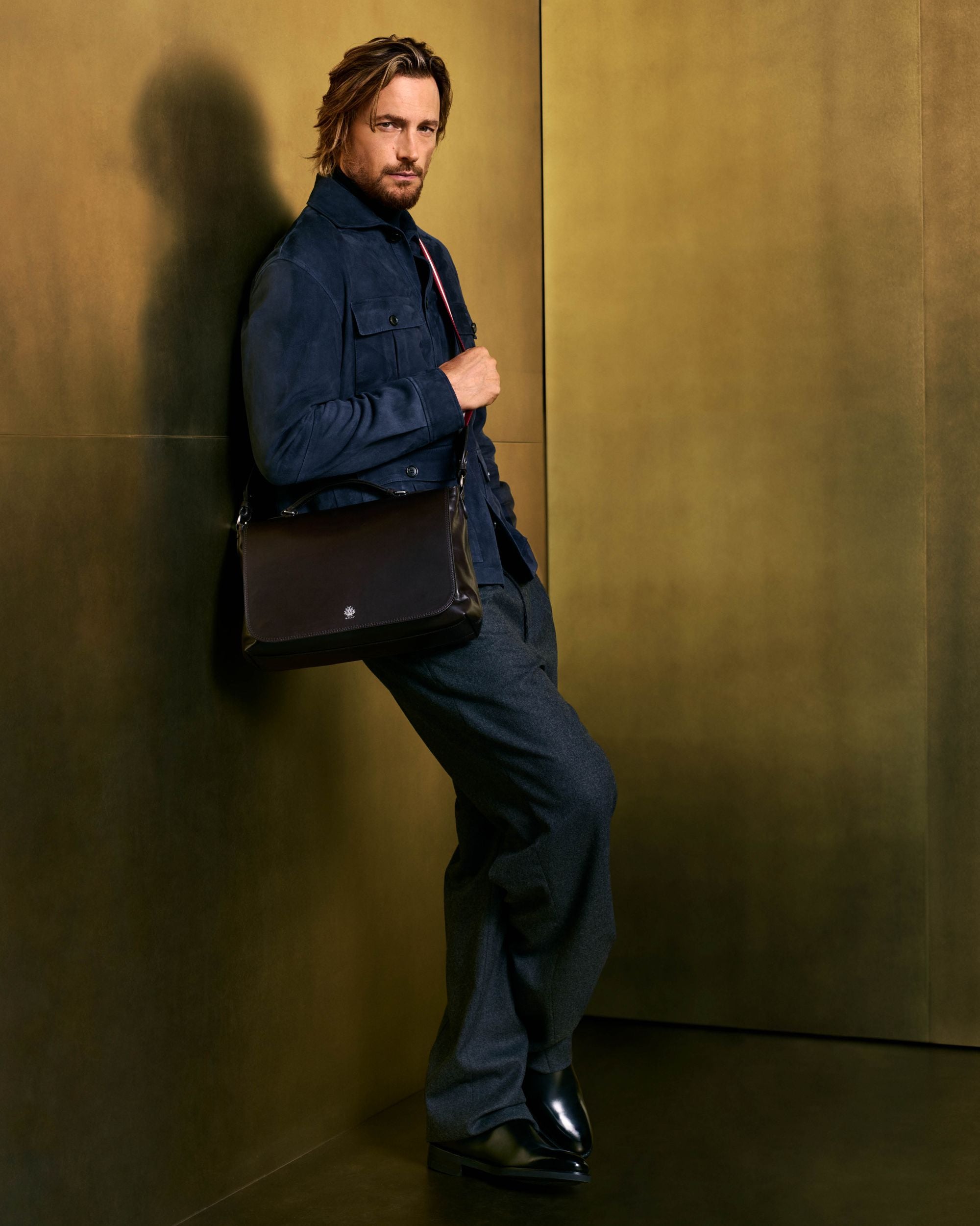Bally Global - Saharan Jacket in Navy Blue Suede - Blue