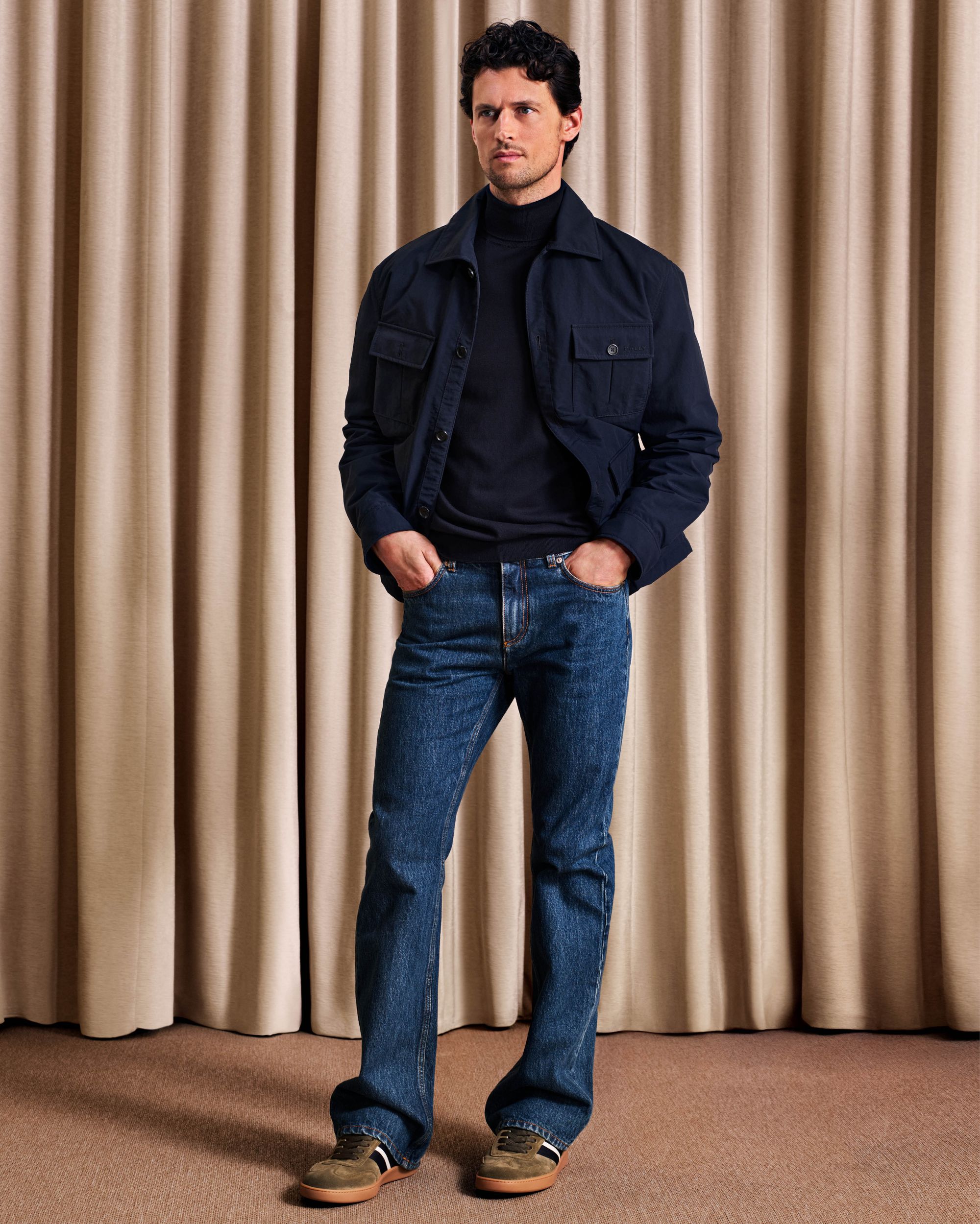 Bally Global - Chaqueta Sahariana De Ante Navy Blue - Azul