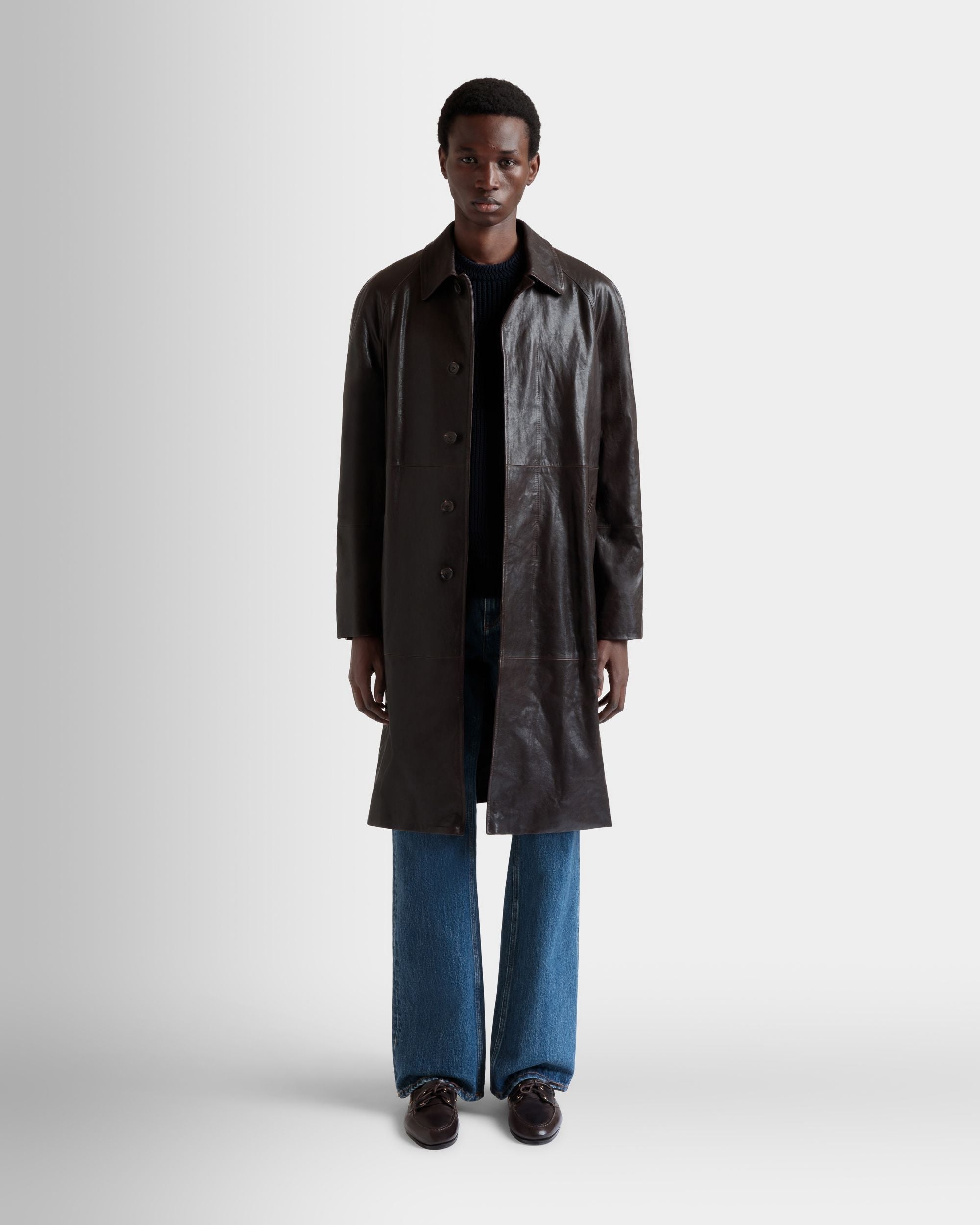 Bally Global - Coat in Brown Leather - Brown
