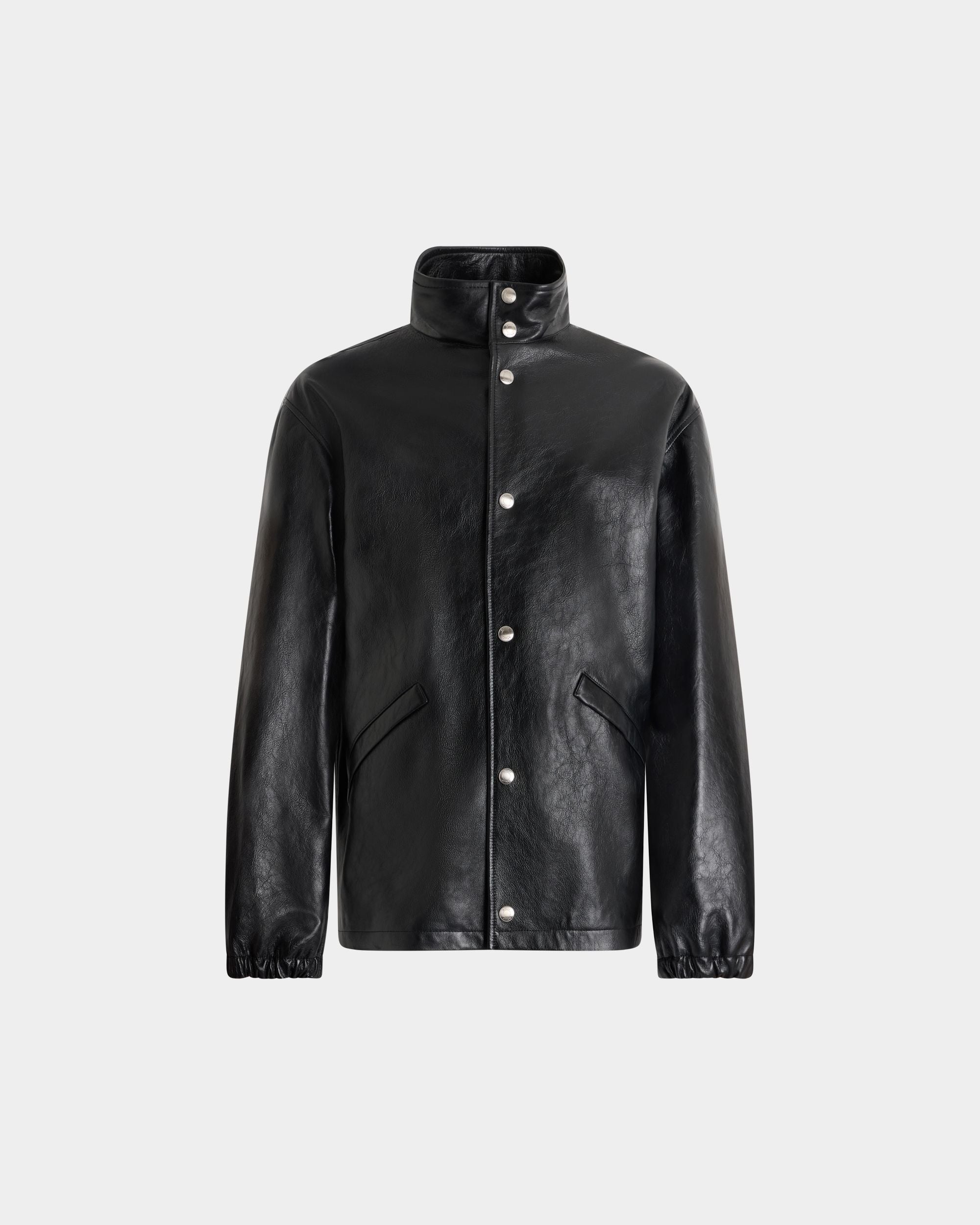 Bally Global - Bómber De Piel Negra - Negro