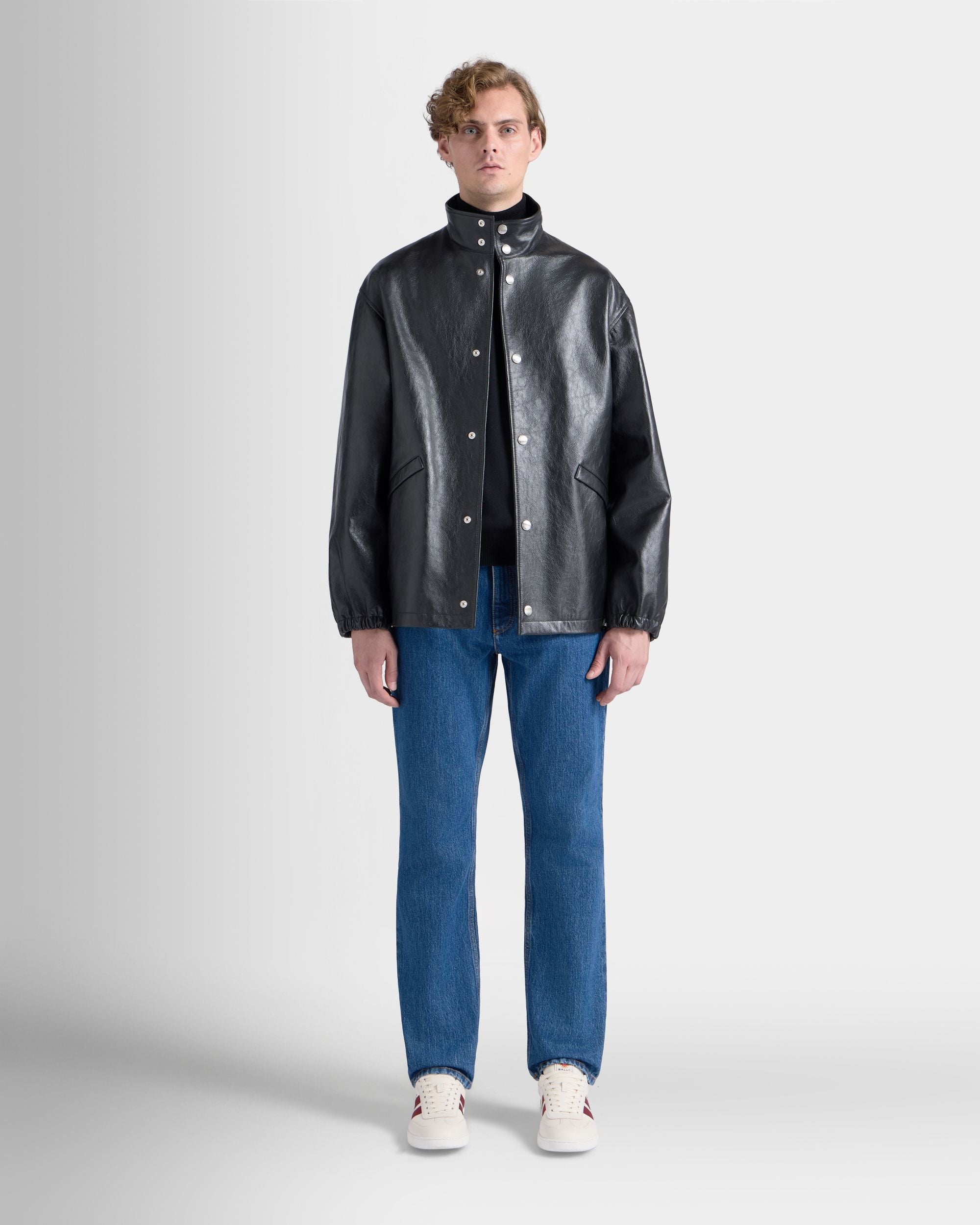 Bally Global - Bómber De Piel Negra - Negro