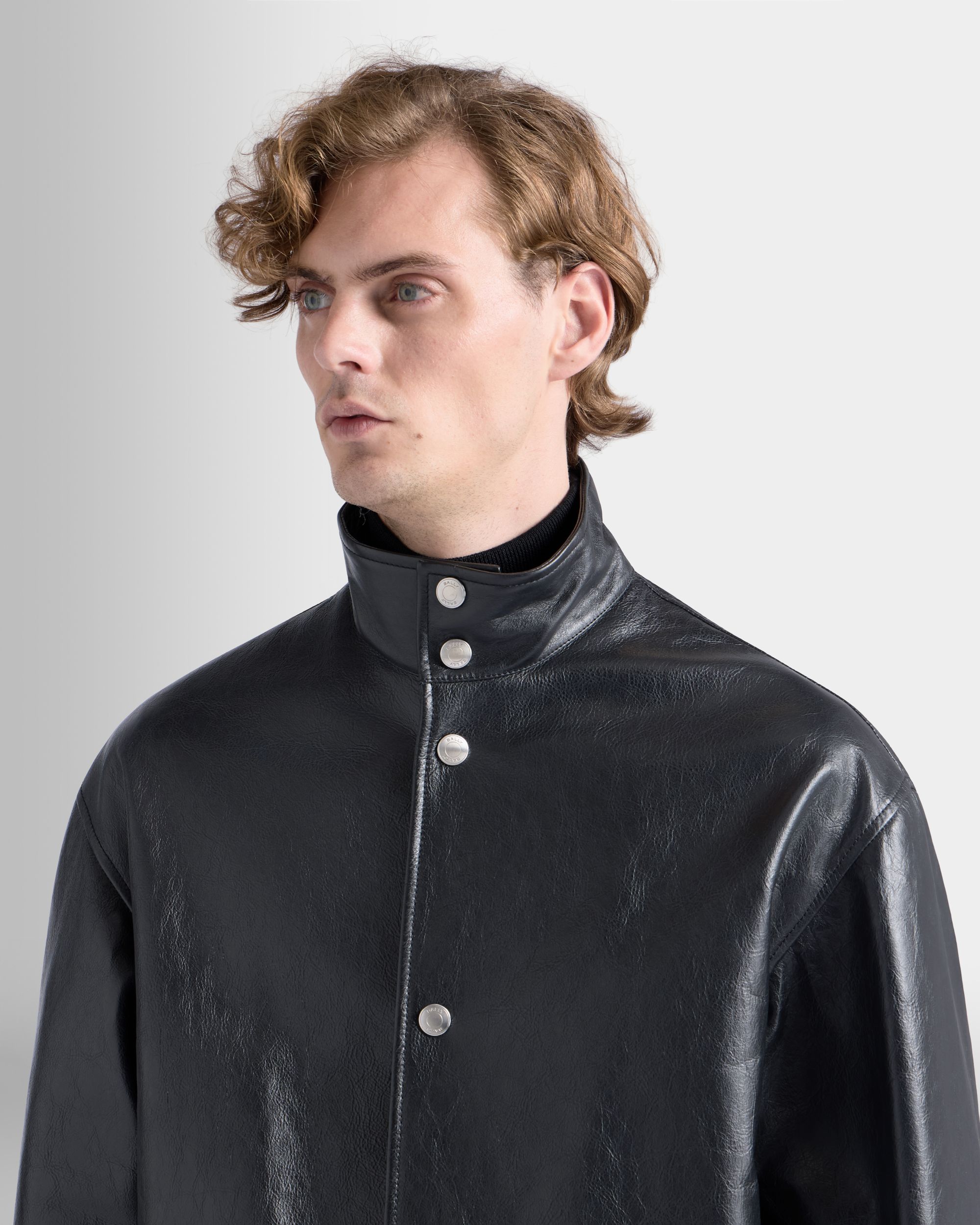 Bally Global - Bómber De Piel Negra - Negro