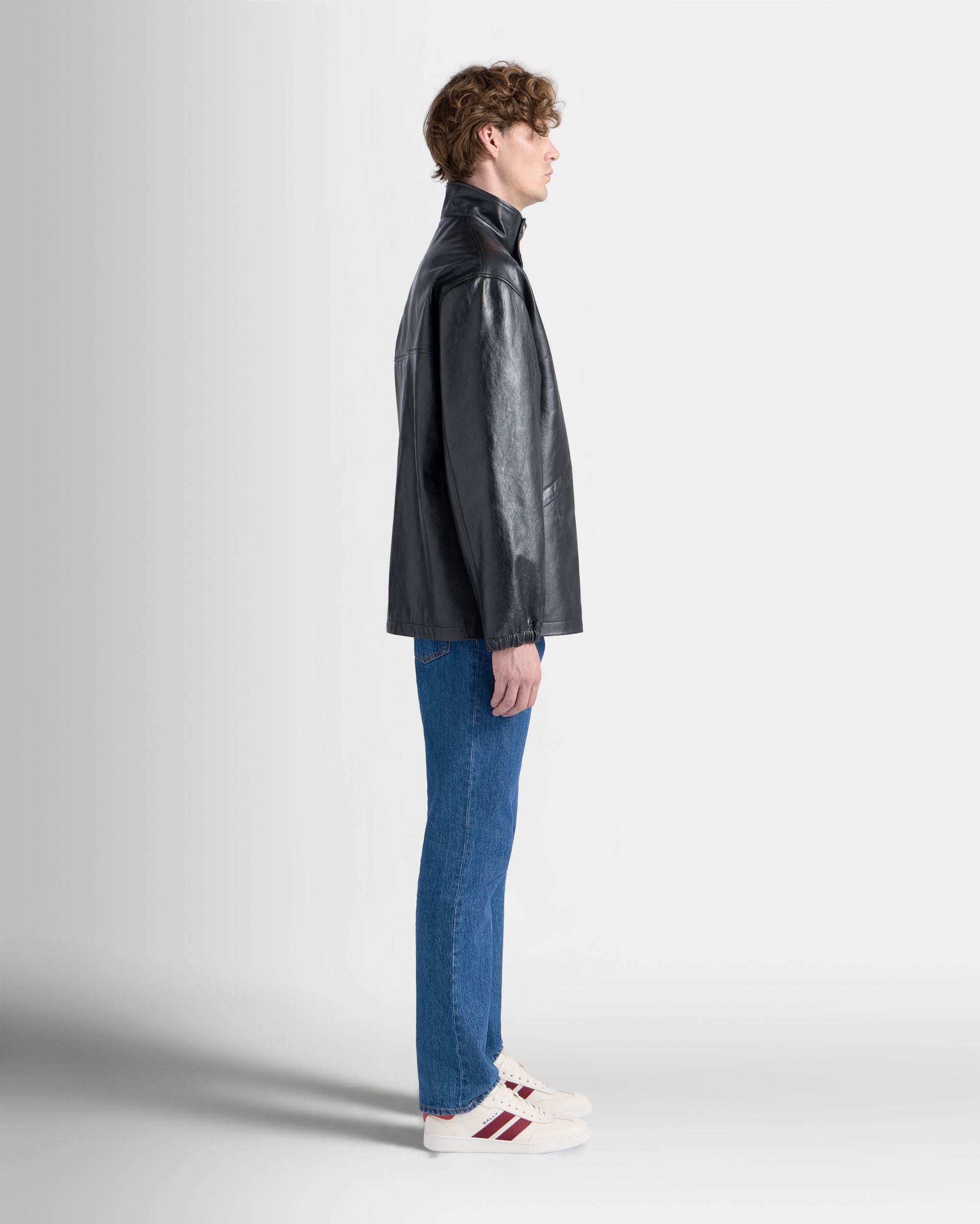 Bally Global - Bómber De Piel Negra - Negro