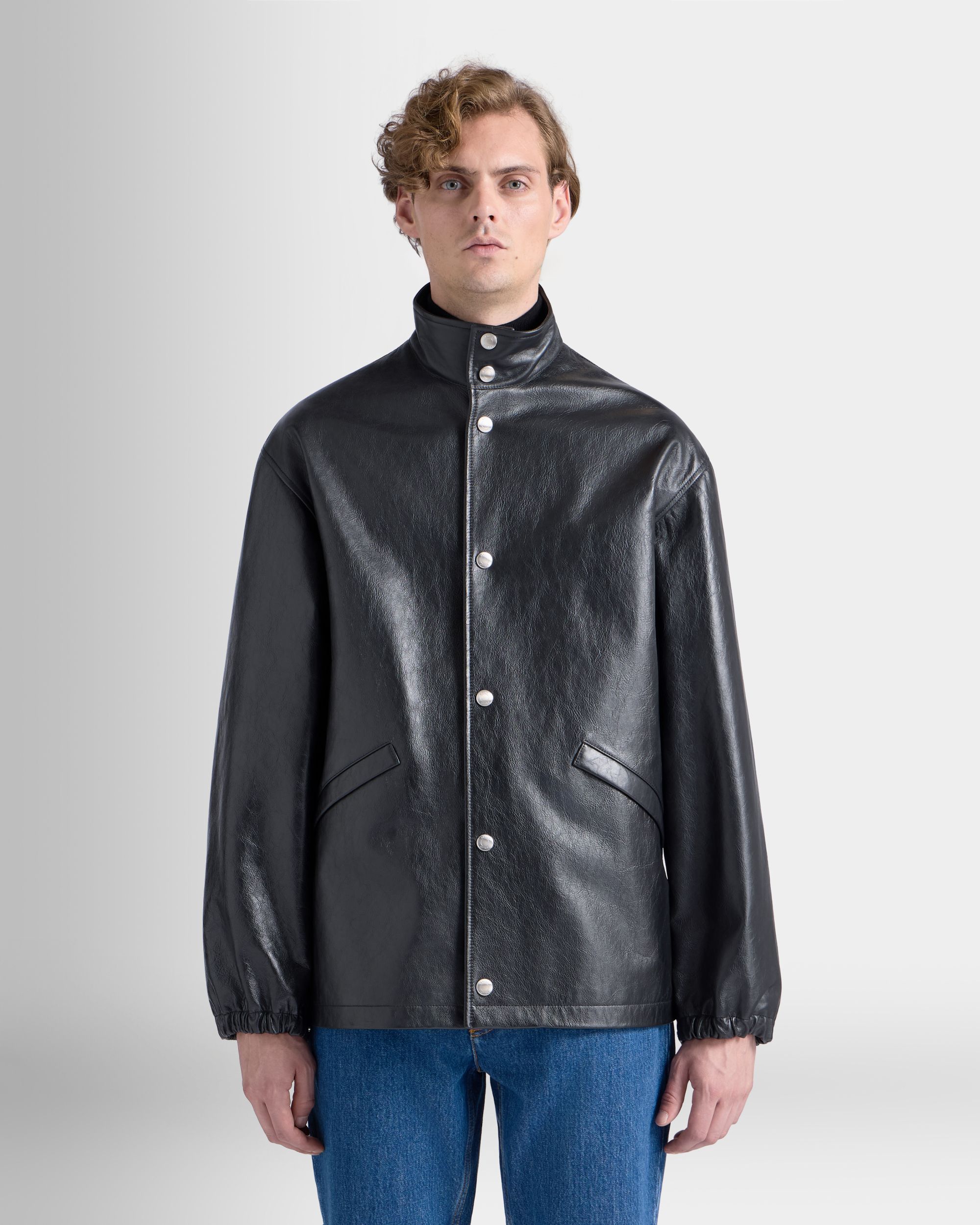Bally Global - Bómber De Piel Negra - Negro