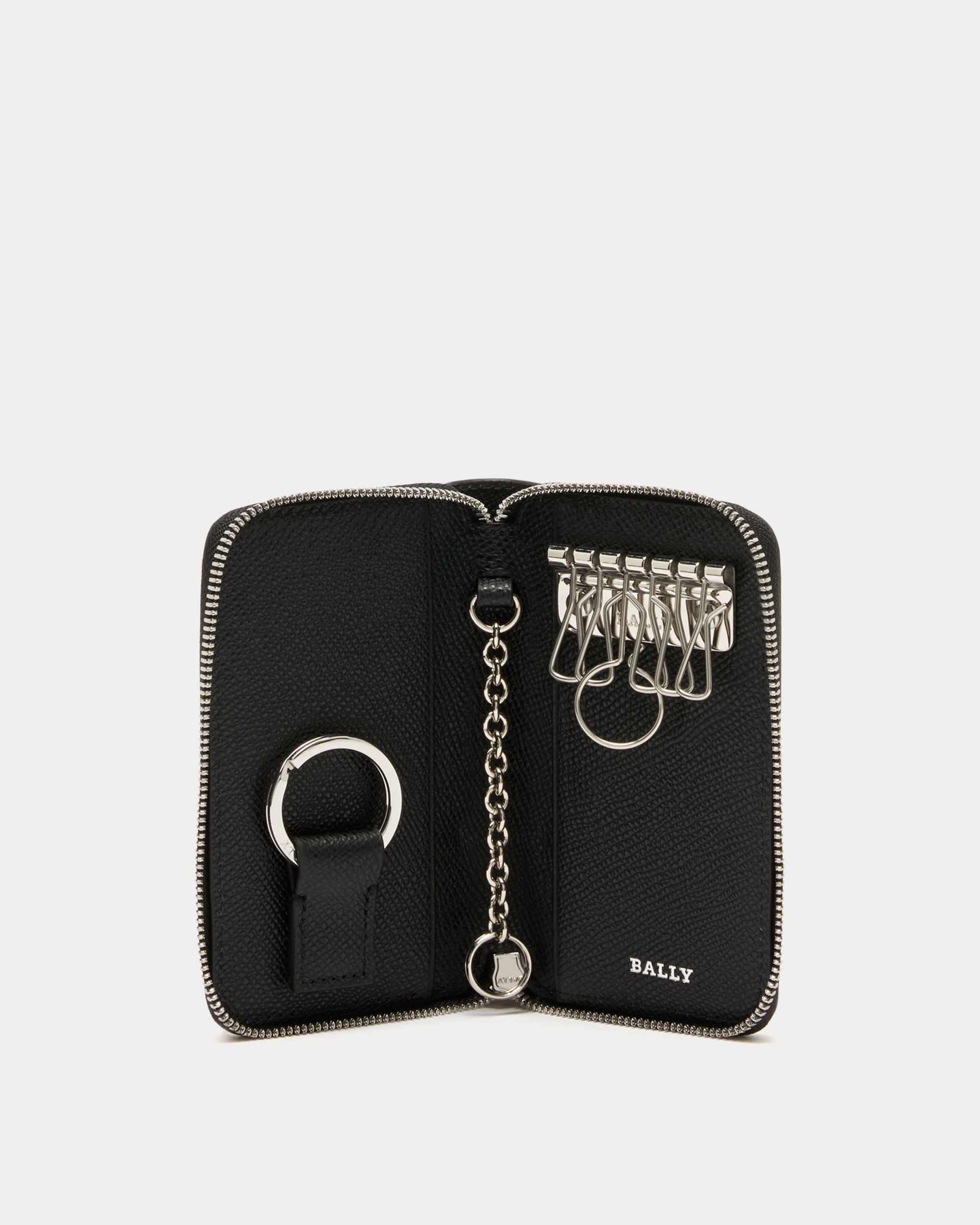 Bally Global - Brigadiere BM Key Case in Black Embossed Leather - Black