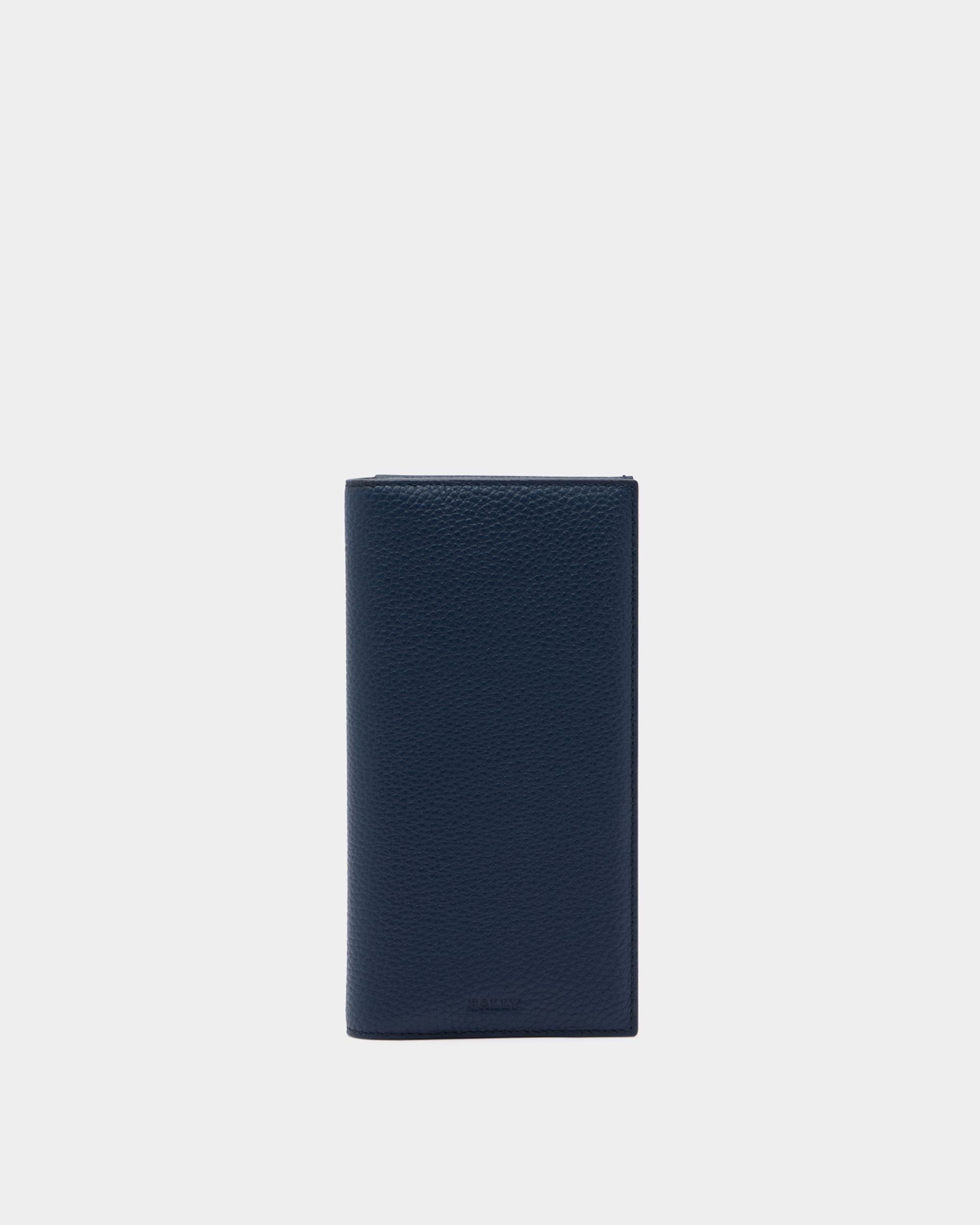 Bally Global - York Continental Wallet in Navy Blue Embossed Leather - Blue