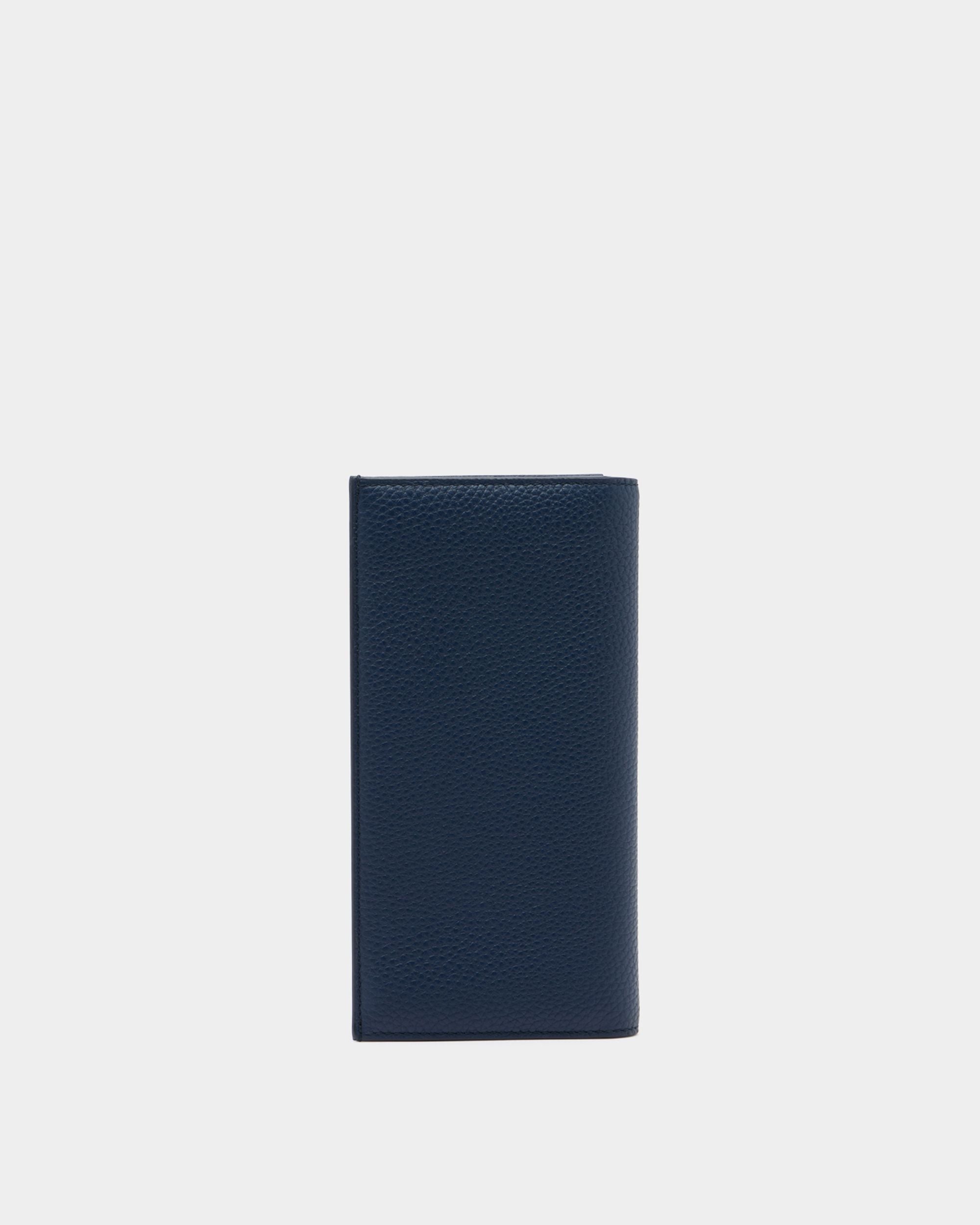 Bally Global - York Continental Wallet in Navy Blue Embossed Leather - Blue