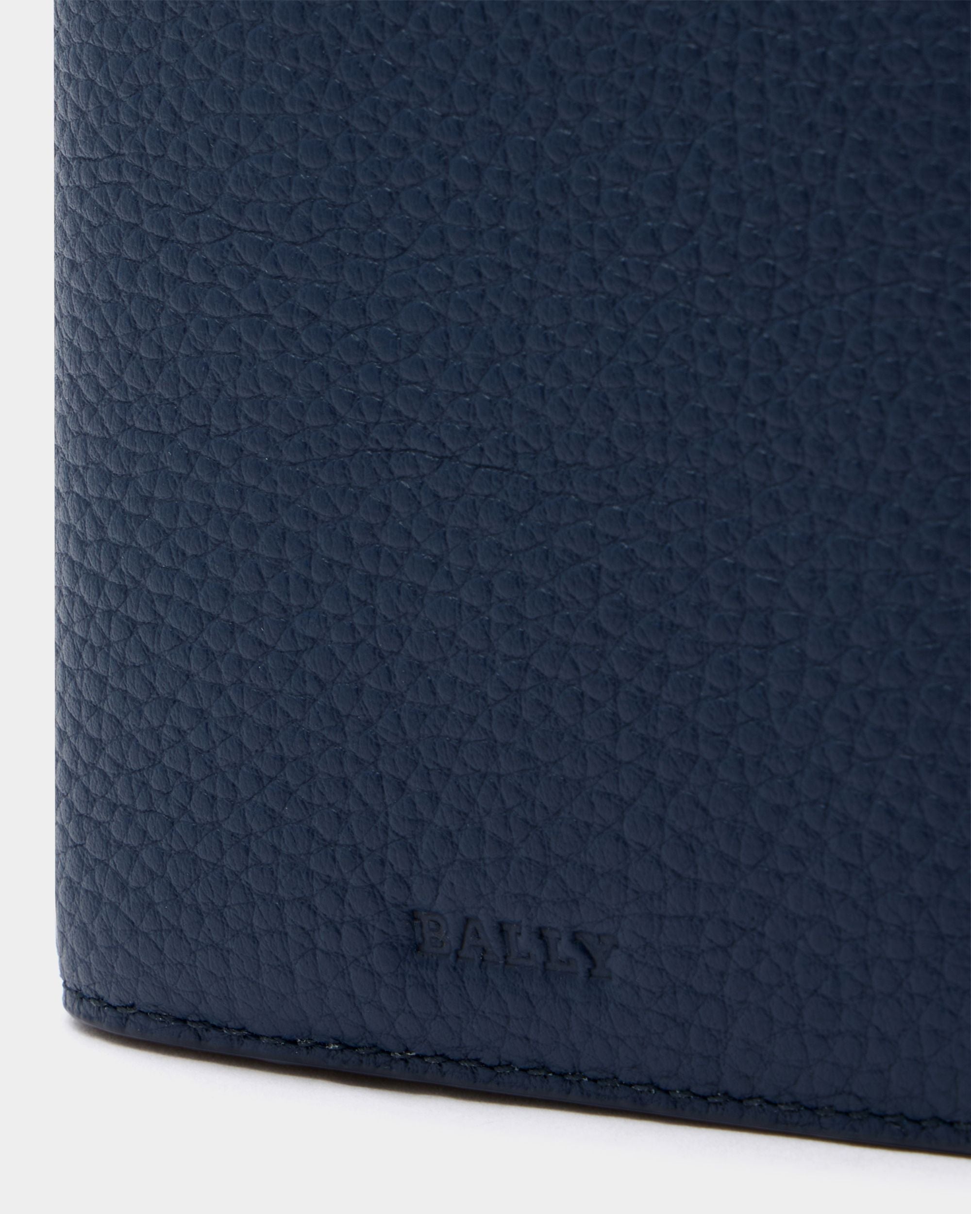 Bally Global - York Continental Wallet in Navy Blue Embossed Leather - Blue