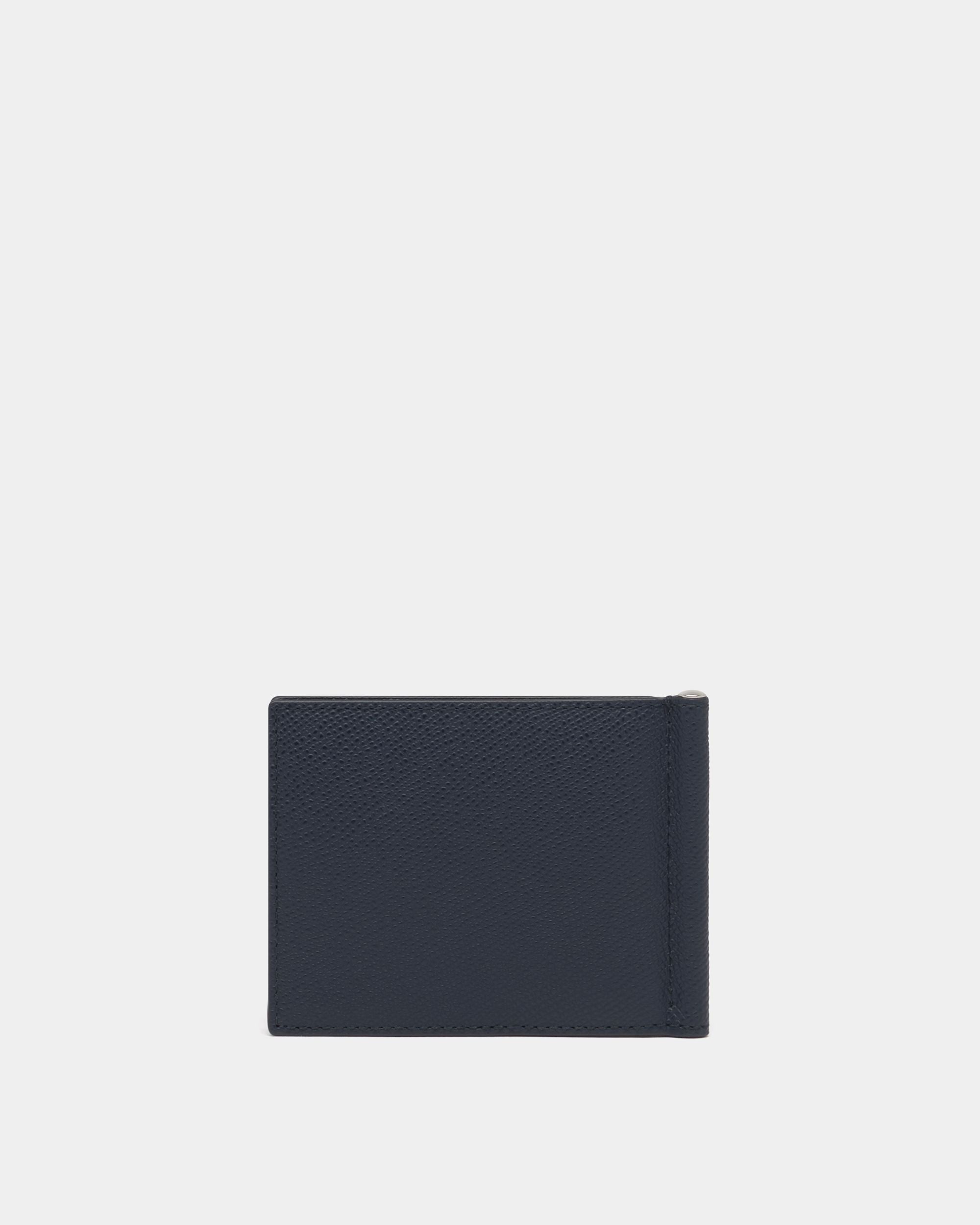 Bally Global - Bifold Wallet in Navy Blue Embossed Leather - Blue