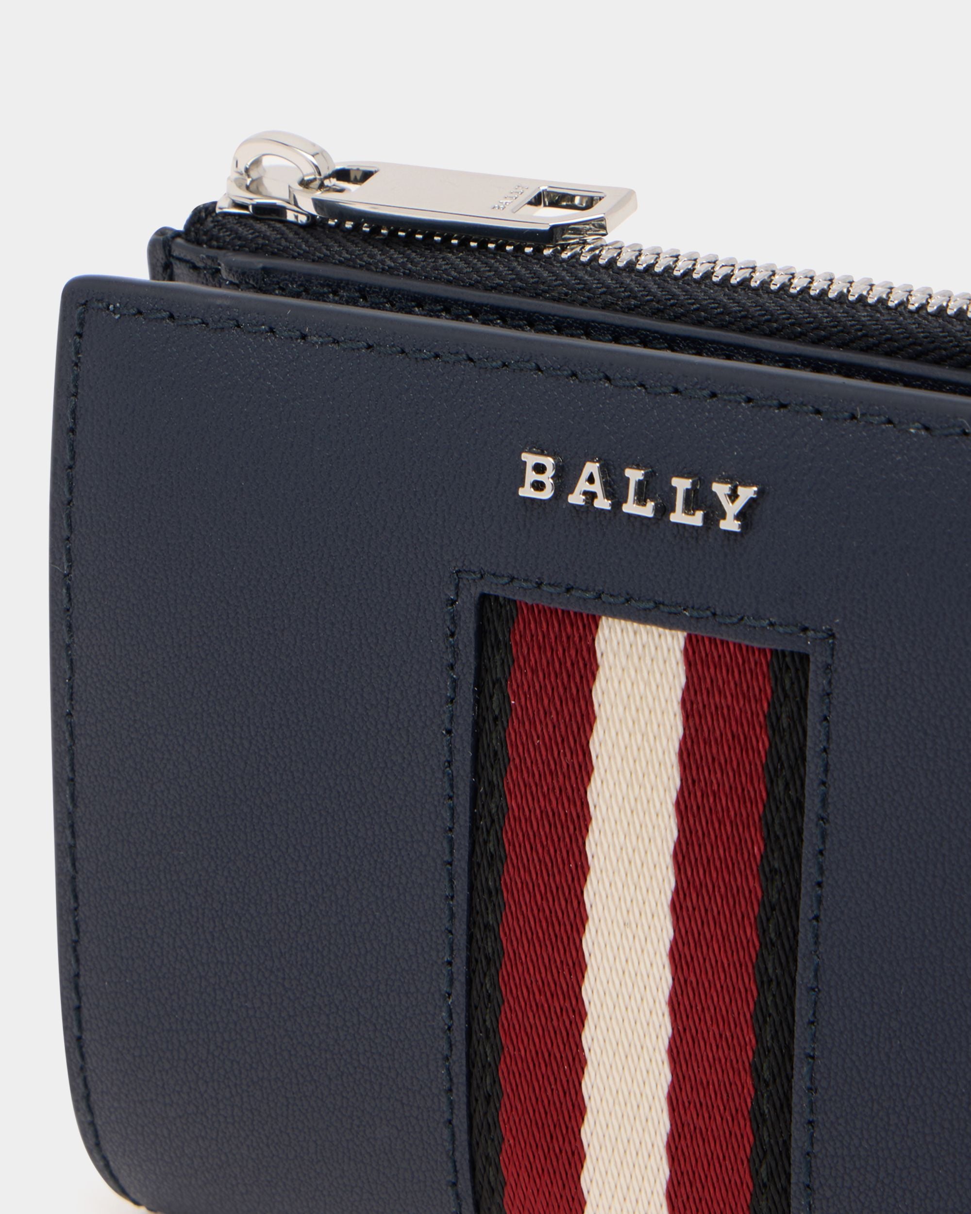 Bally Global - Wallet in Navy Blue Leather With a Bally Ribbon - Blue