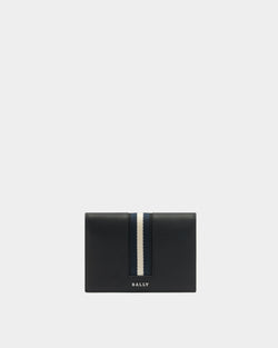 Passport Case in Black Leather With a Bally Ribbon