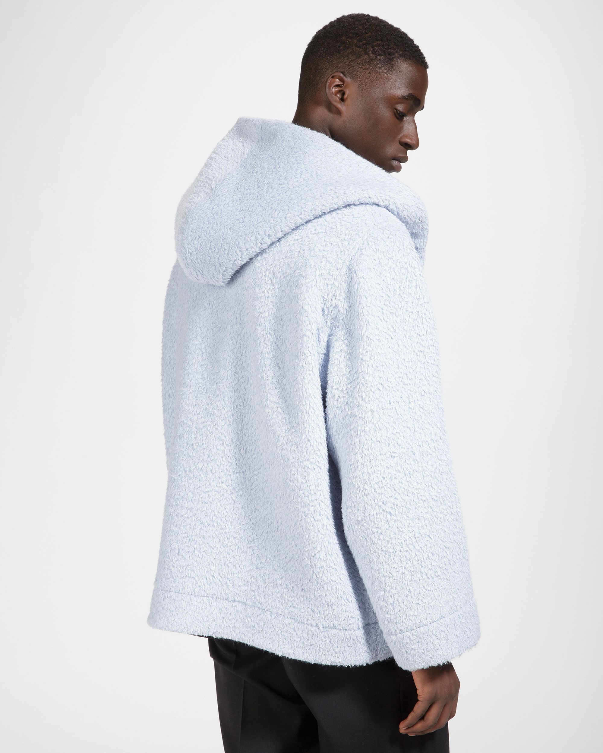 Bally Global - Mixed Wool Peacoat In Light Blue - Blue