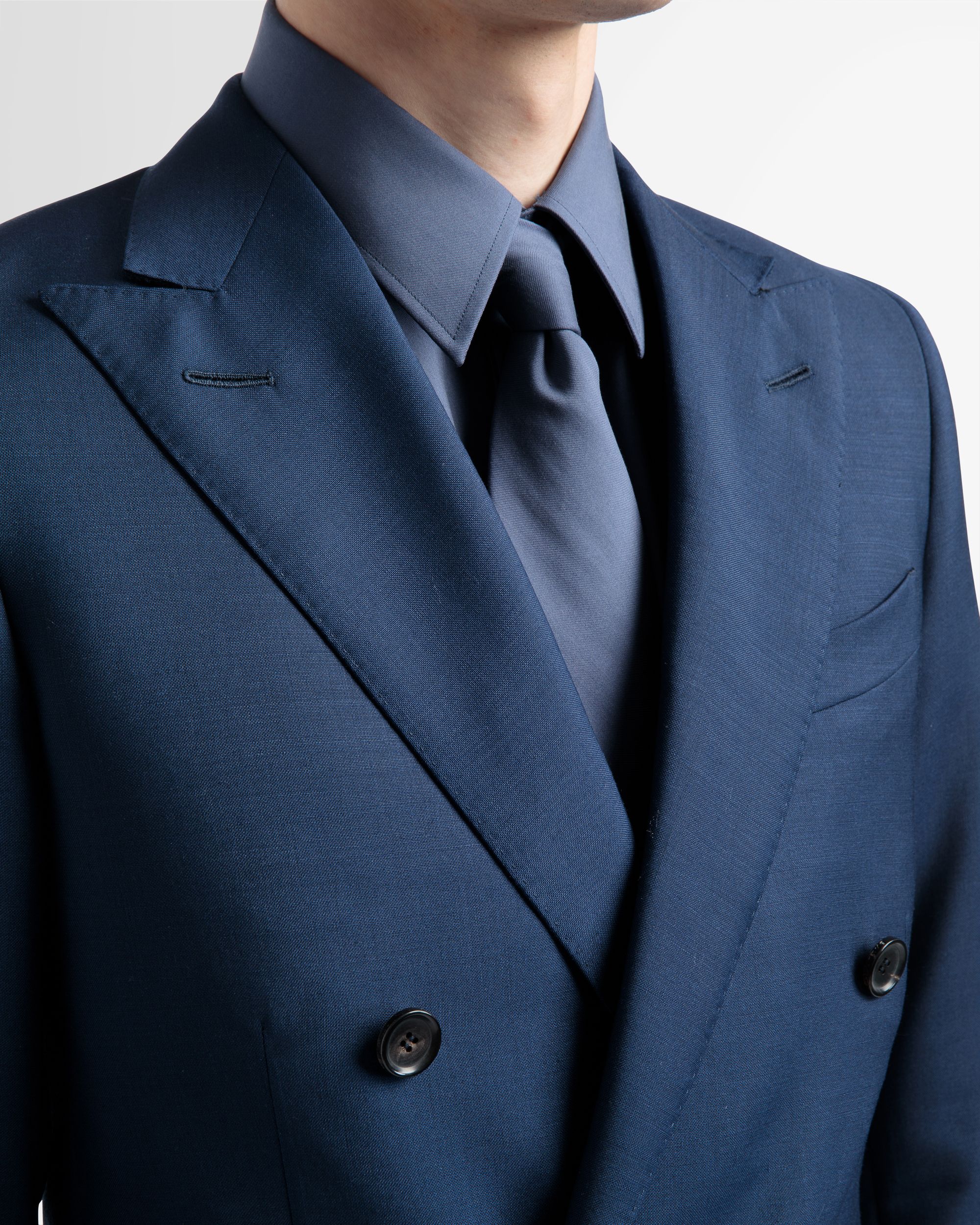 Bally Global - Chaqueta Cruzada De Mezcla De Lana En Azul Marino - Azul
