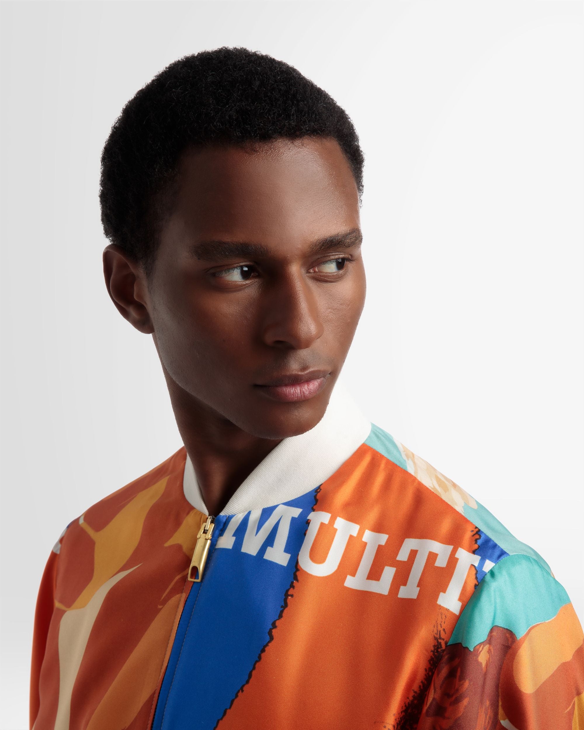 Bally Global - Silk Printed Bomber Jacket In Multicolour - Multicolor