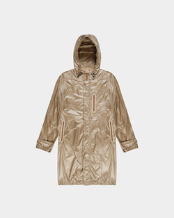 Cape Imperméable À Capuche En Tissu Technique Couleur Désert