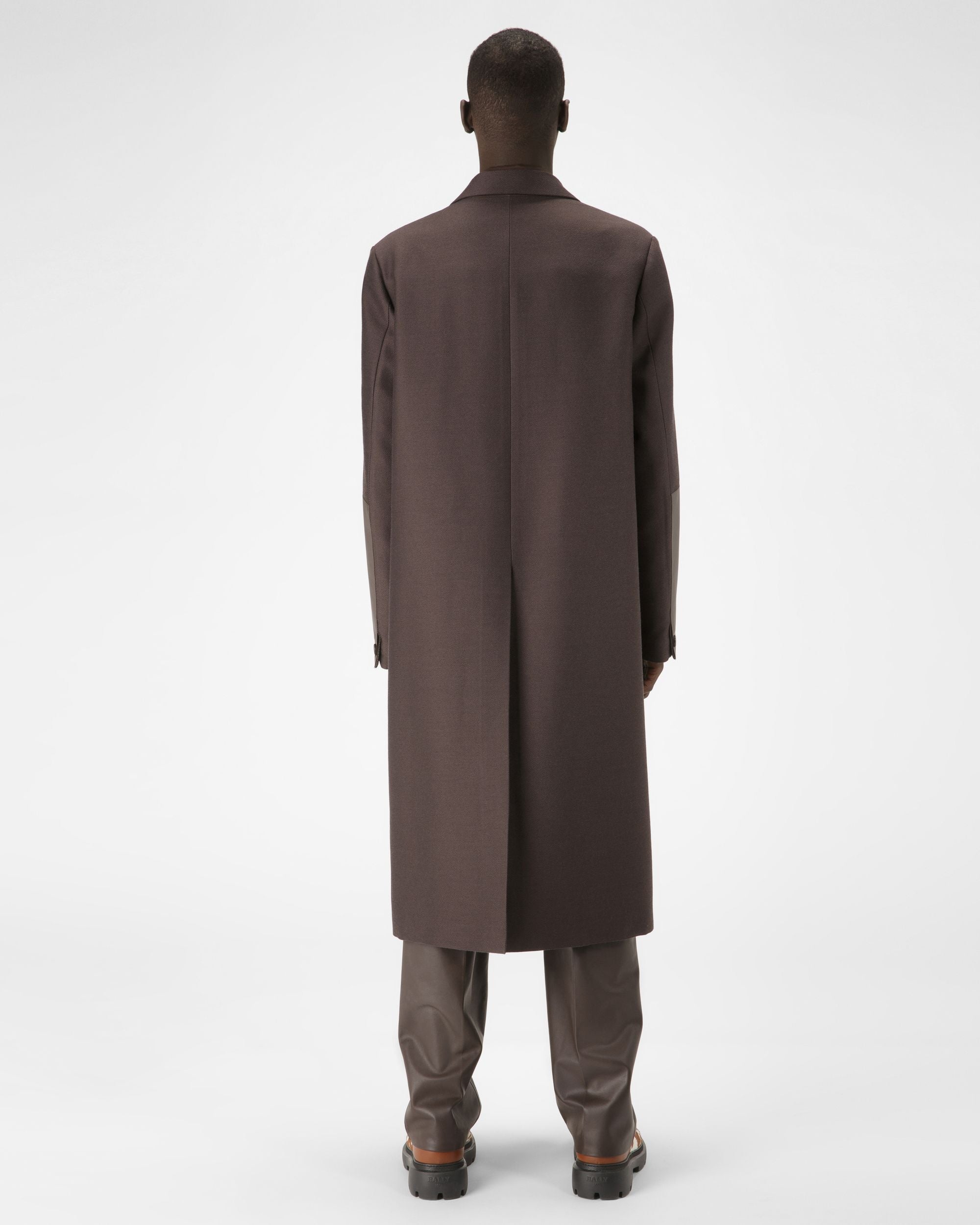 Bally Global - Wool & Cotton Coat In Ebony Brown - Brown