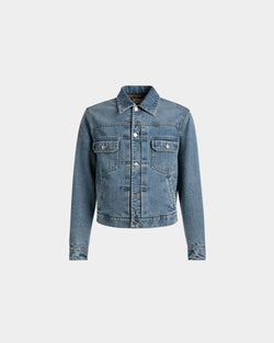 Chaqueta Con Botones De Denim En Azul Claro