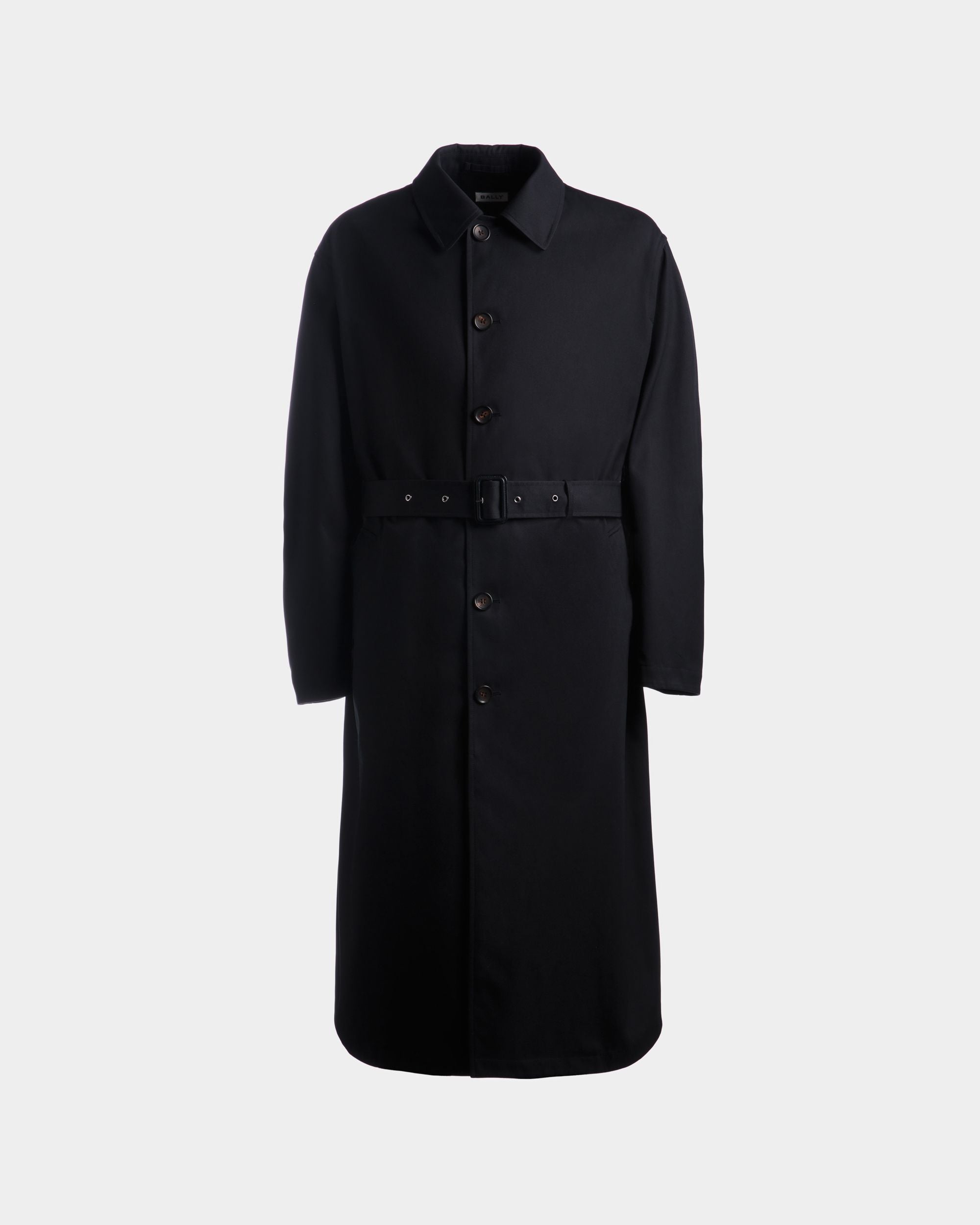 Bally Global - Trench En Coton Mélangé Navy Blue - Bleu