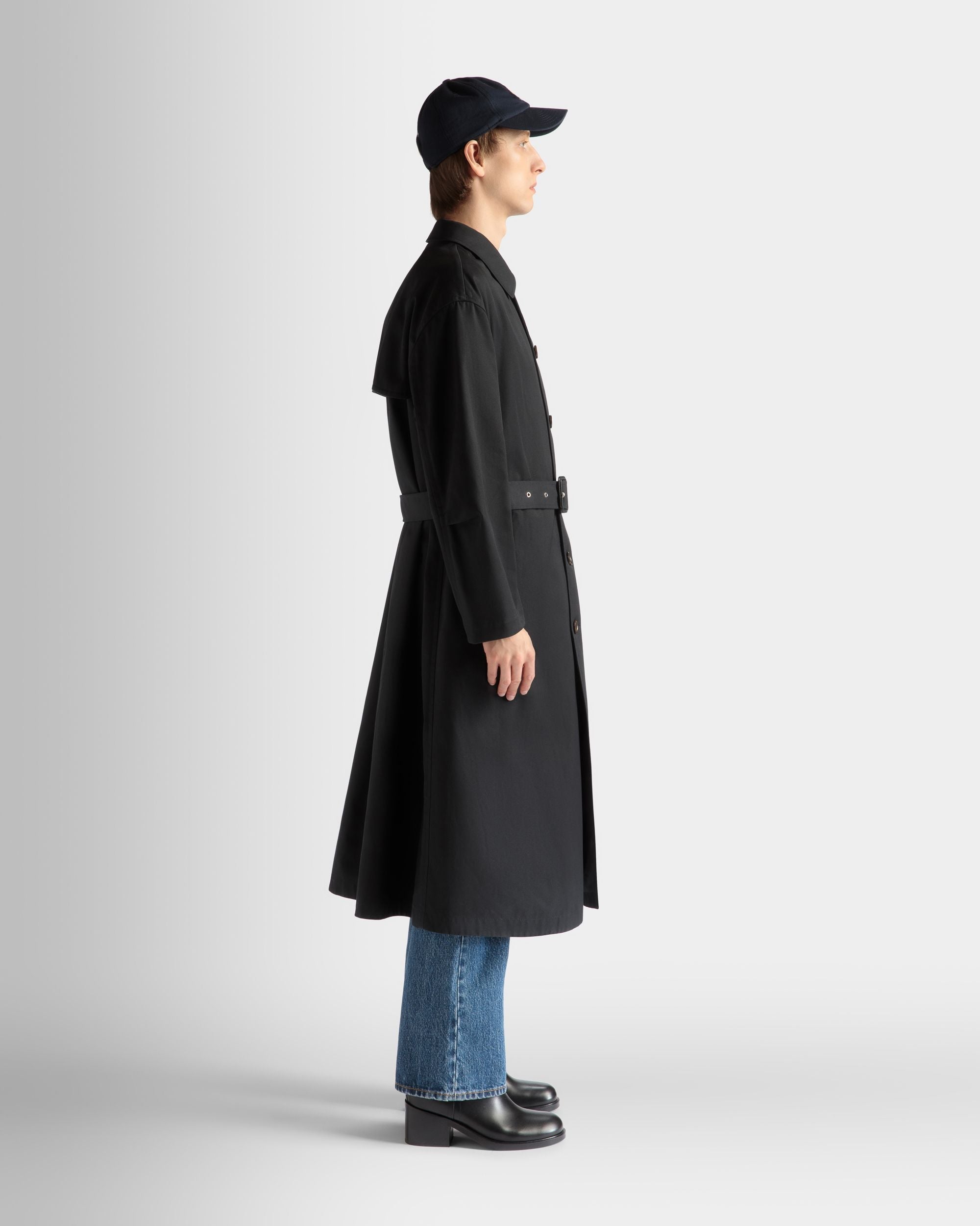 Bally Global - Trench En Coton Mélangé Navy Blue - Bleu