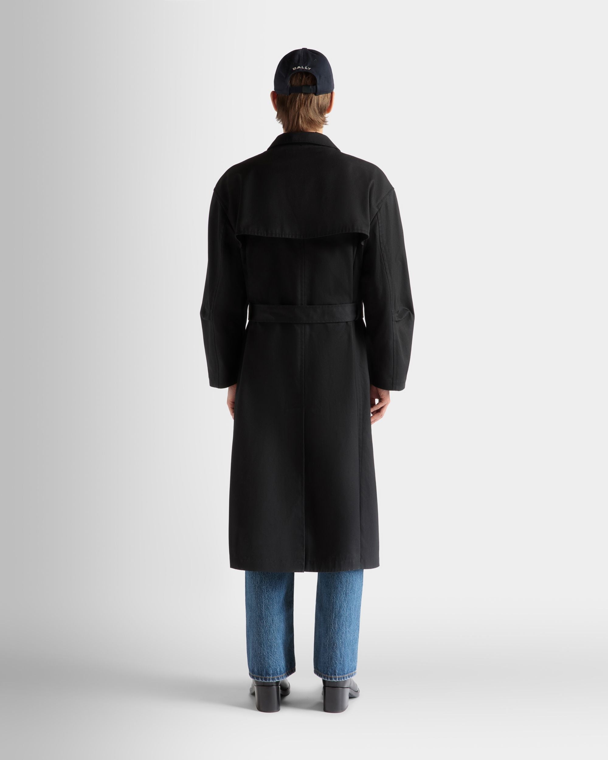 Bally Global - Trench En Coton Mélangé Navy Blue - Bleu