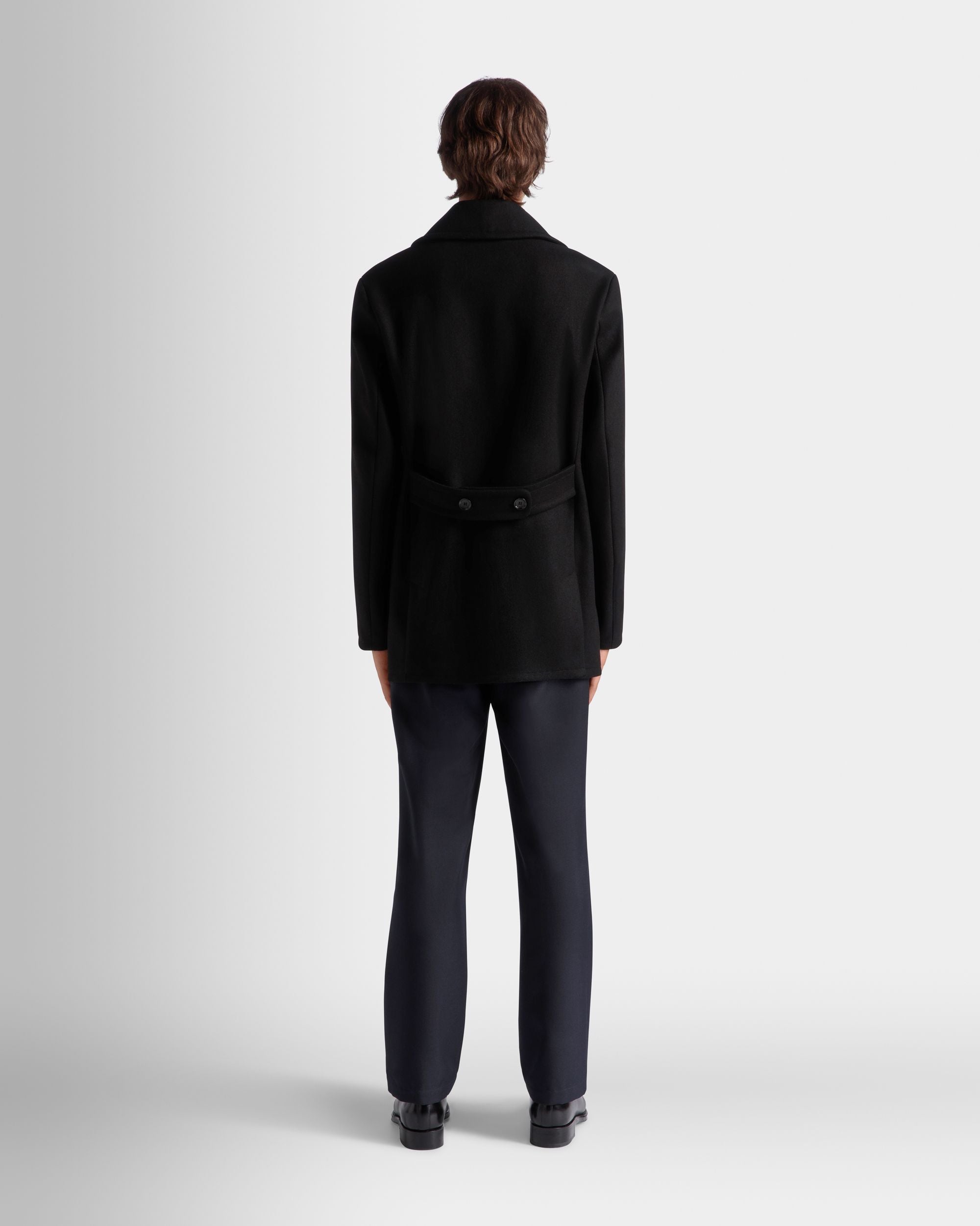Bally Global - Adrien Brody Travel Collection Peacot In Black Wool Blend - Black