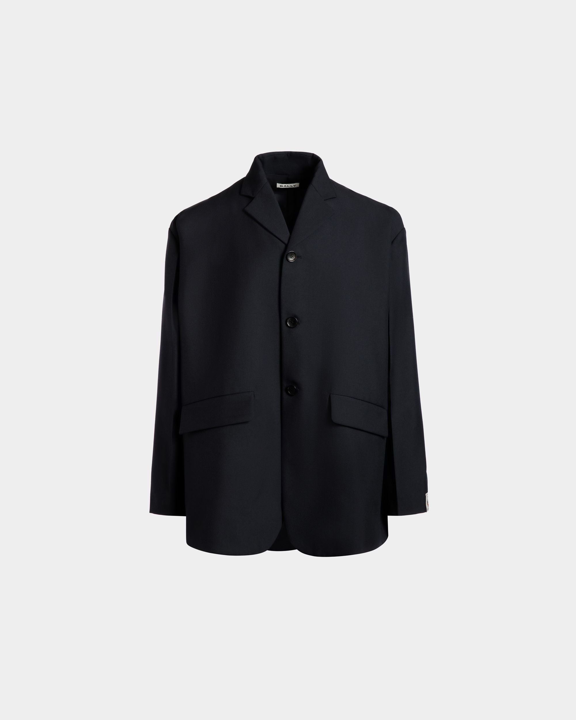 Bally Global - Blazer In Navy Blue Wool Blend - Blue