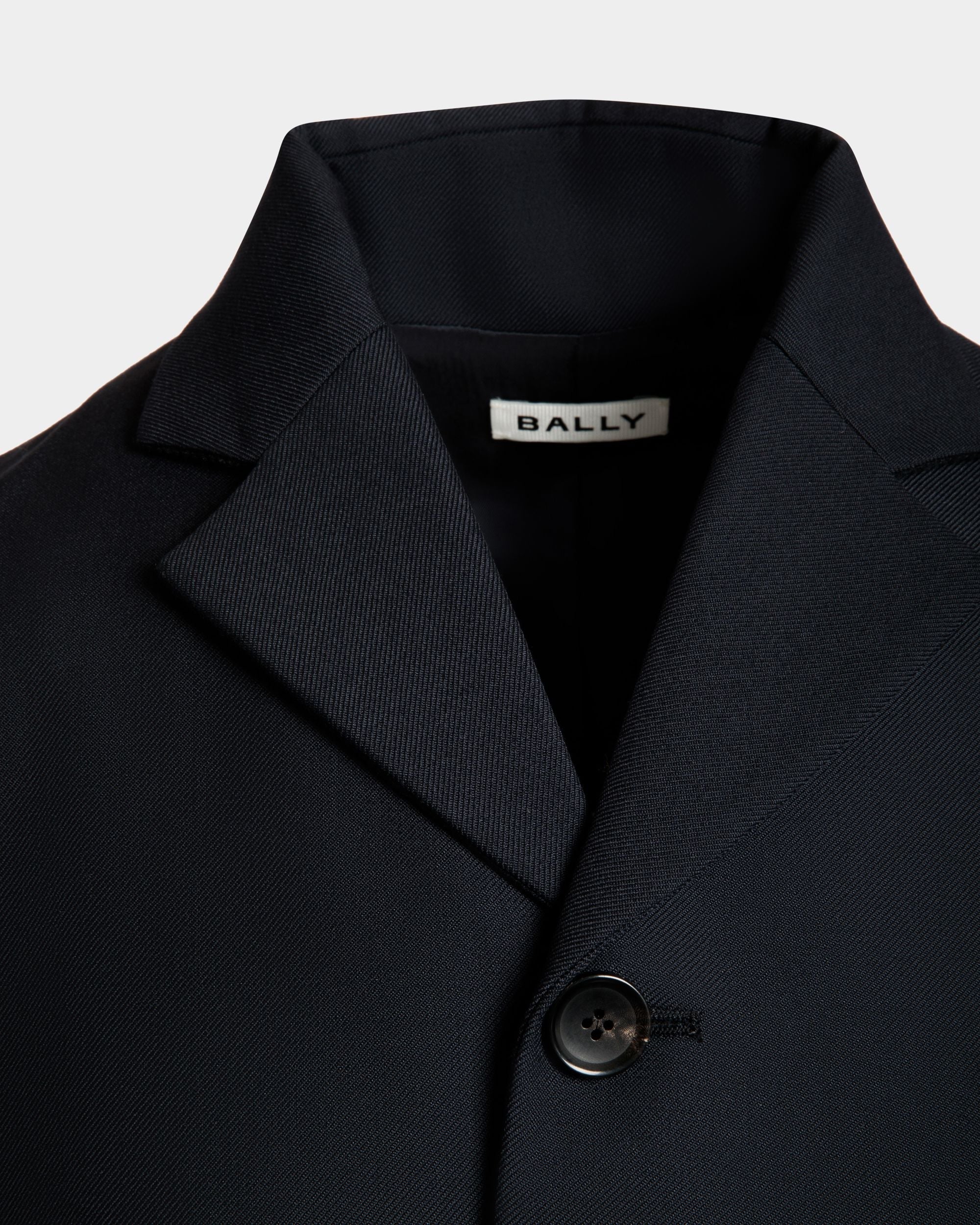 Bally Global - Blazer In Navy Blue Wool Blend - Blue