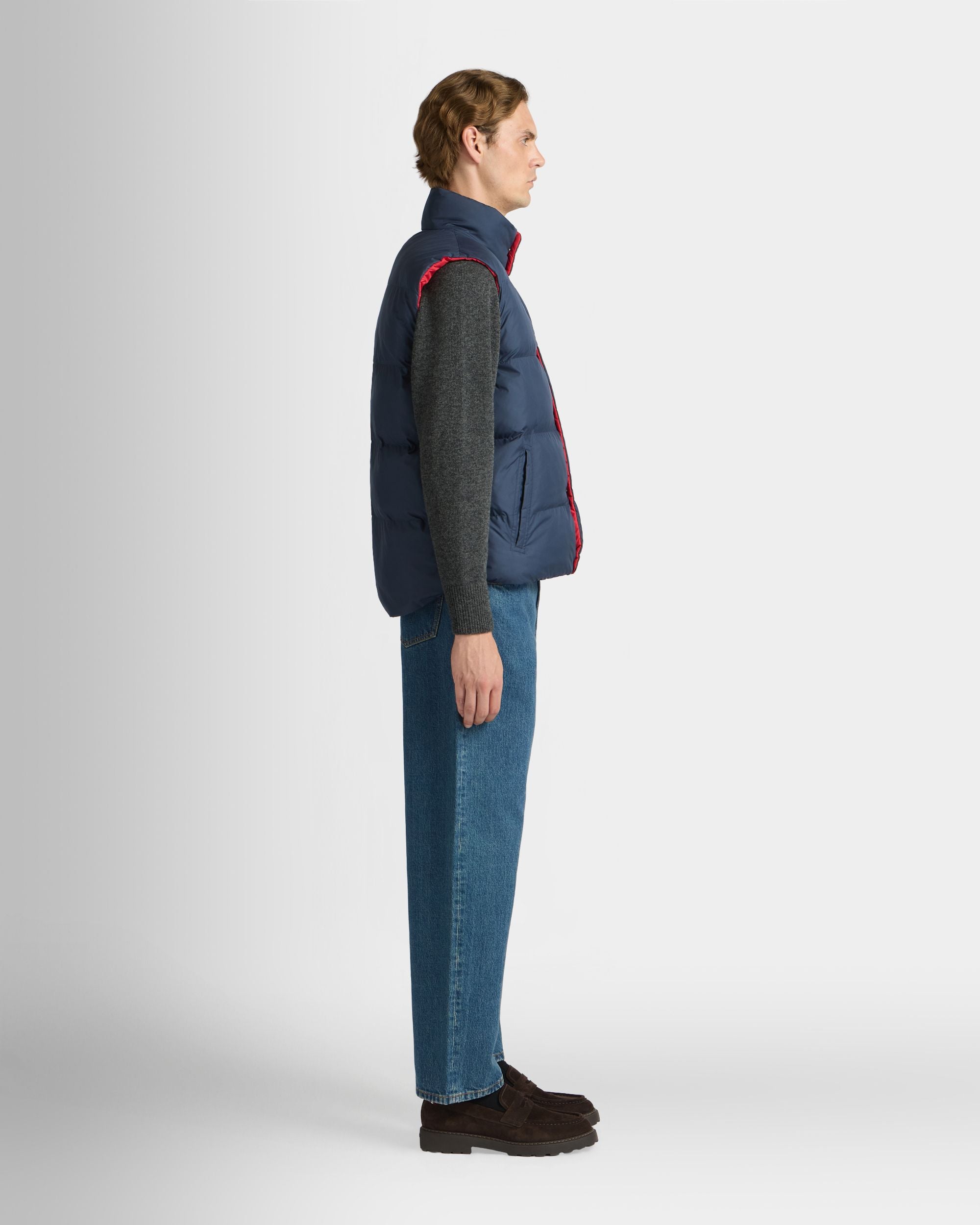 Bally Global - Chaleco Reversible De Poliéster Navy Blue Y Rojo - Multicolor