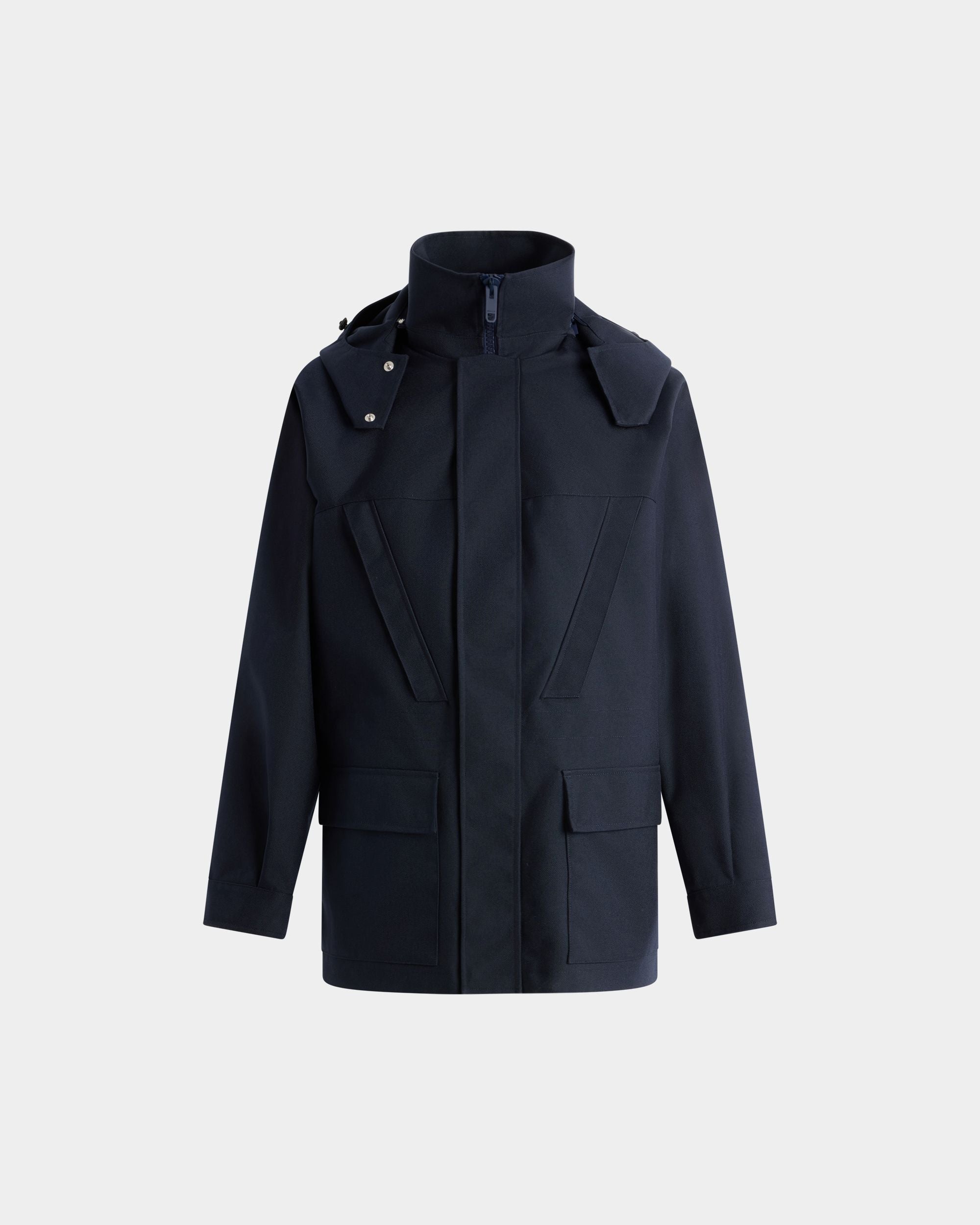 Bally Global - Medium Length Parka in Navy Blue Nylon - Blue