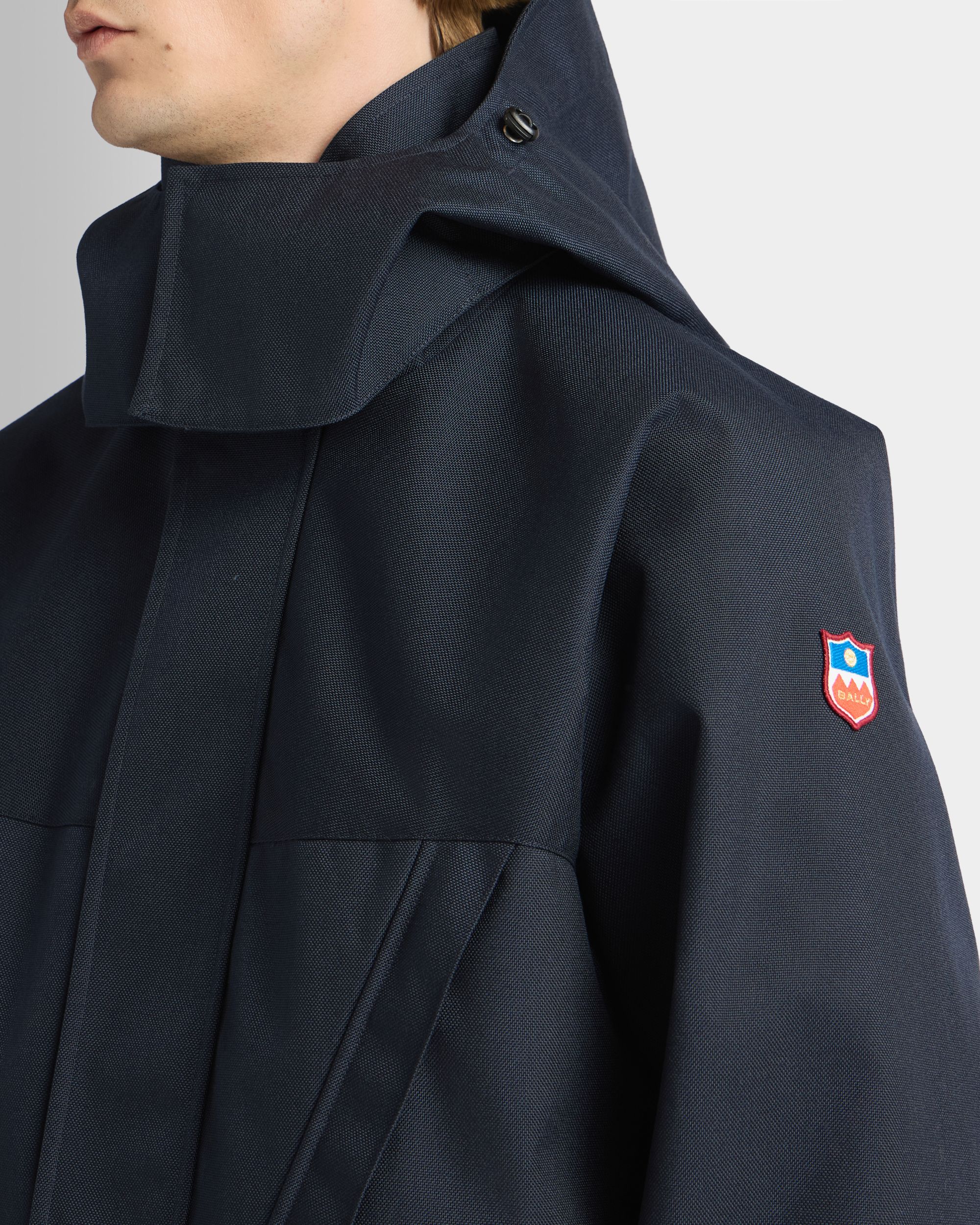 Bally Global - Medium Length Parka in Navy Blue Nylon - Blue