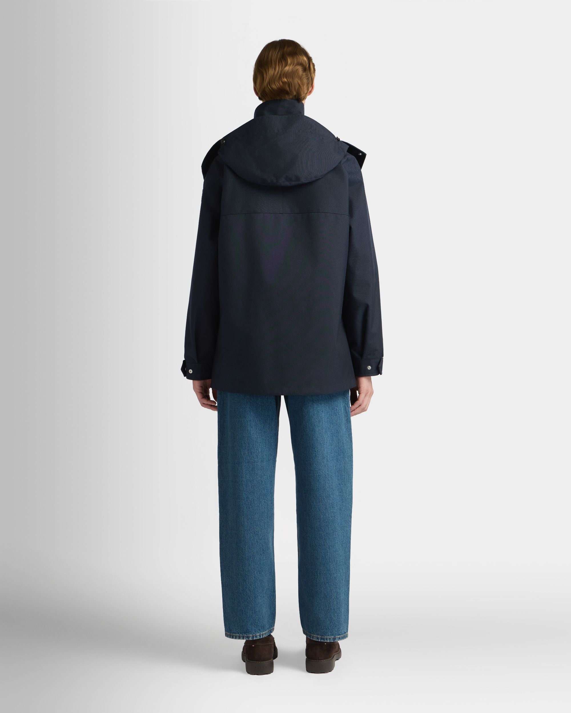 Bally Global - Medium Length Parka in Navy Blue Nylon - Blue