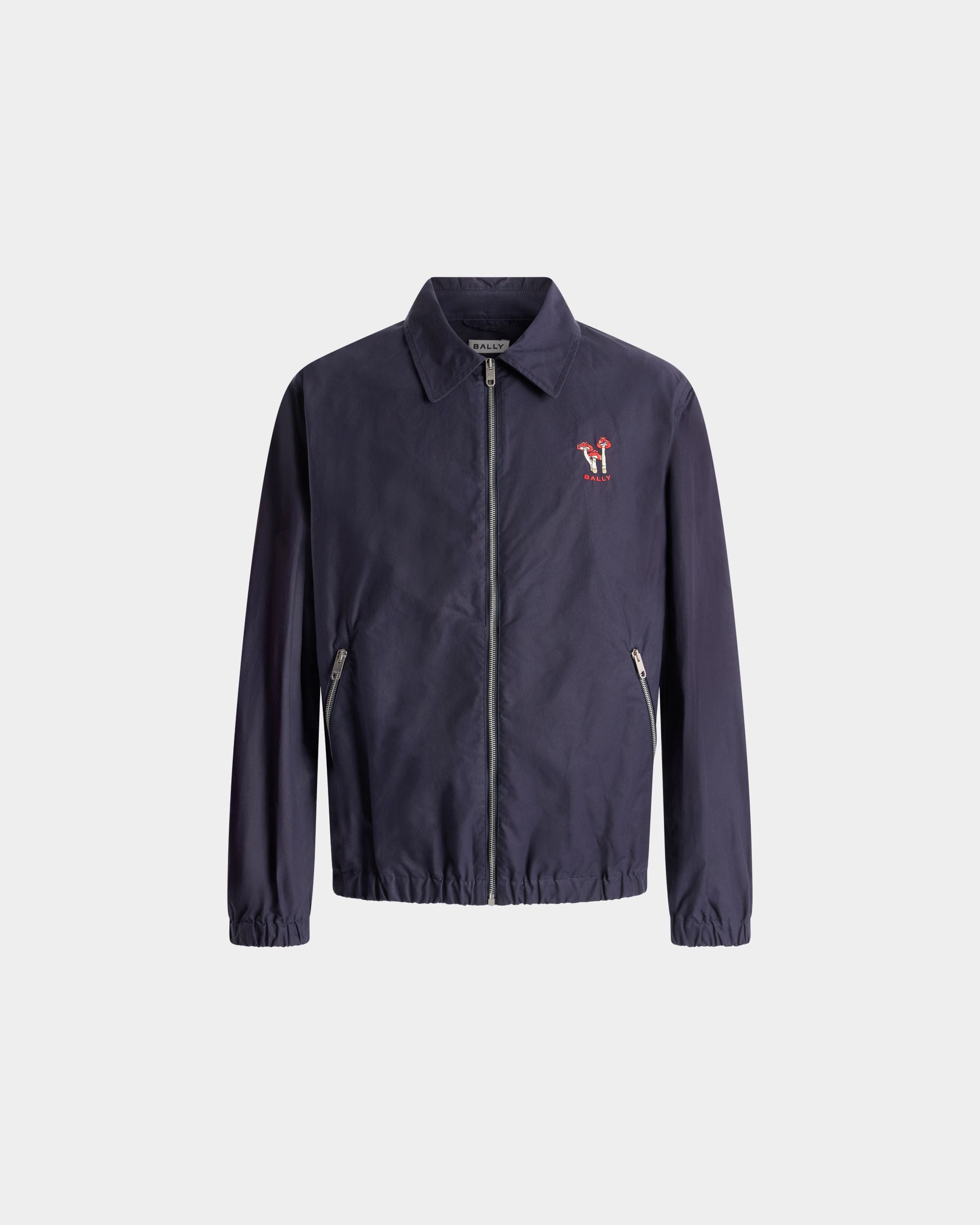 Bally Global - Blouson With Enchanting Mushrooms in Navy Blue Cotton - Blue