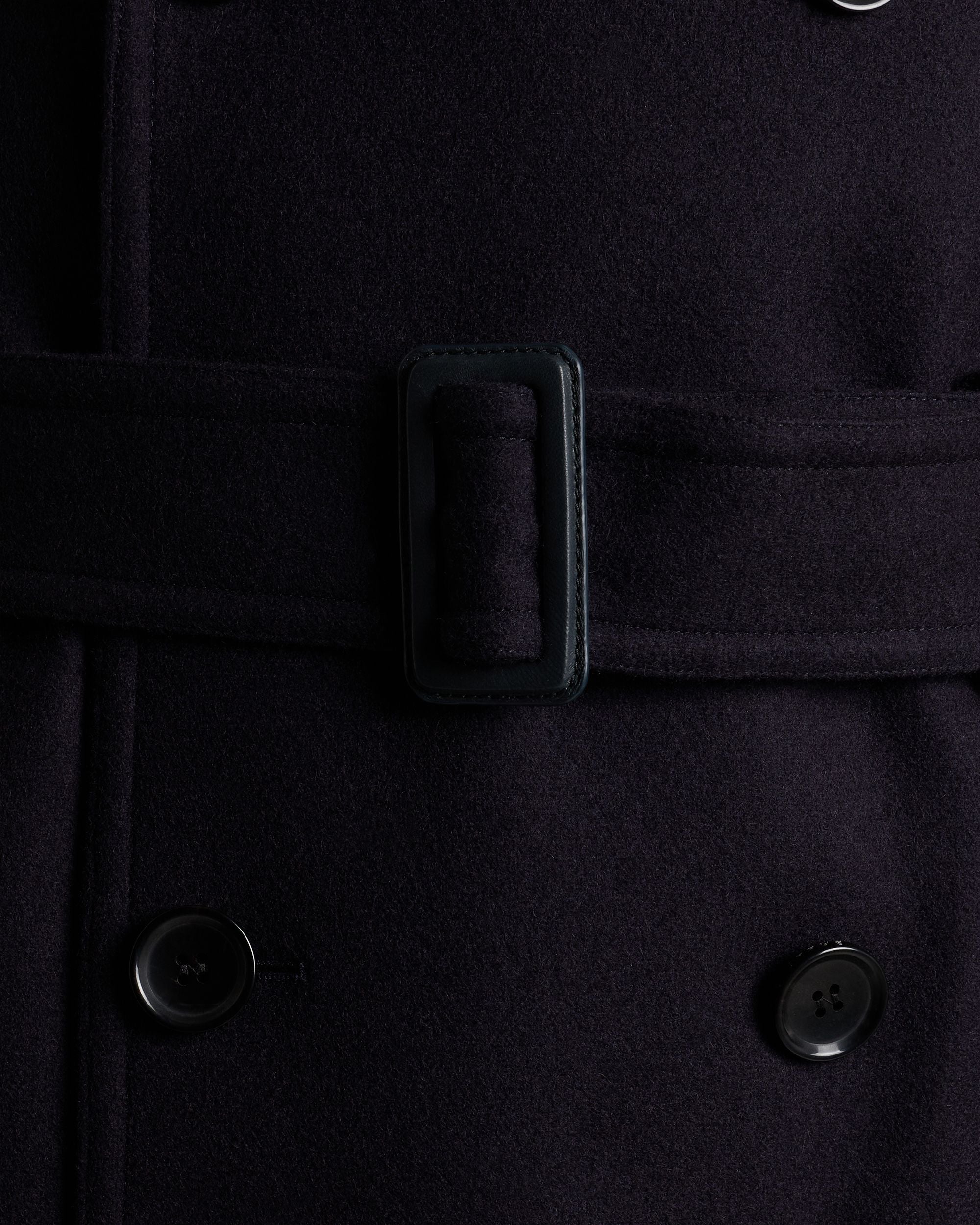 Bally Global - Trench Coat in a Navy Blue Wool Blend - Blue