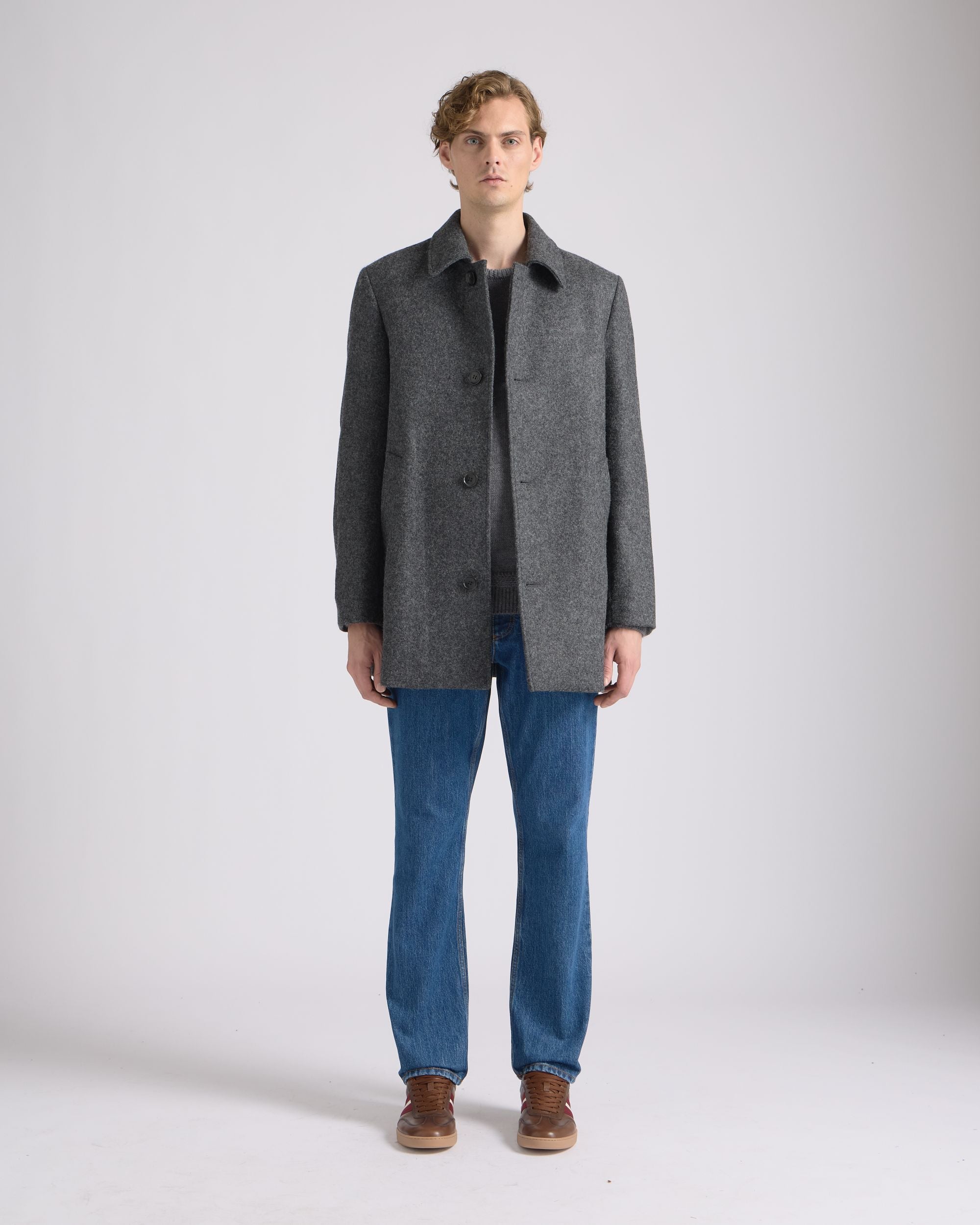 Bally Global - Sobretodo De Lana Gris Oscuro - Gris