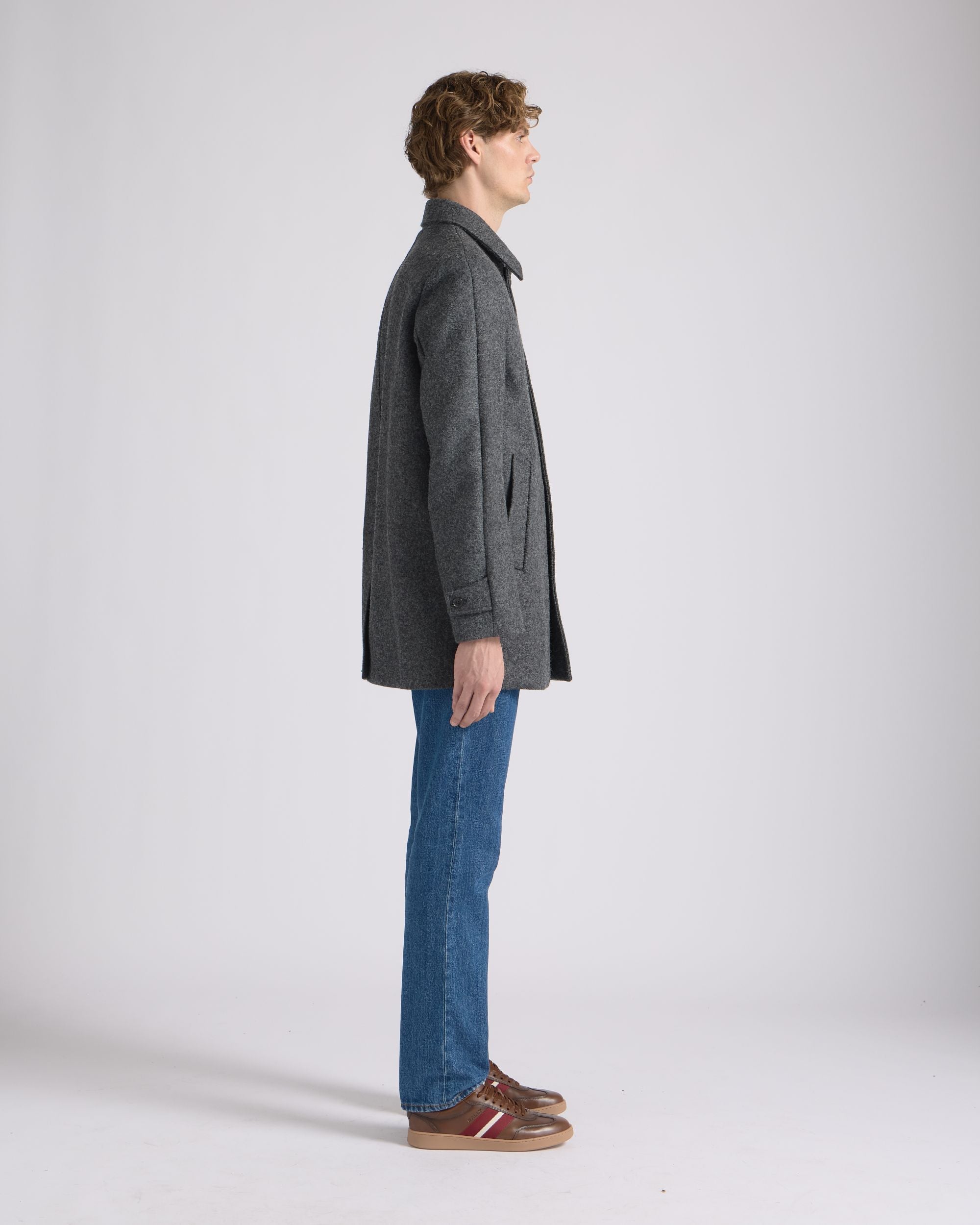 Bally Global - Sobretodo De Lana Gris Oscuro - Gris