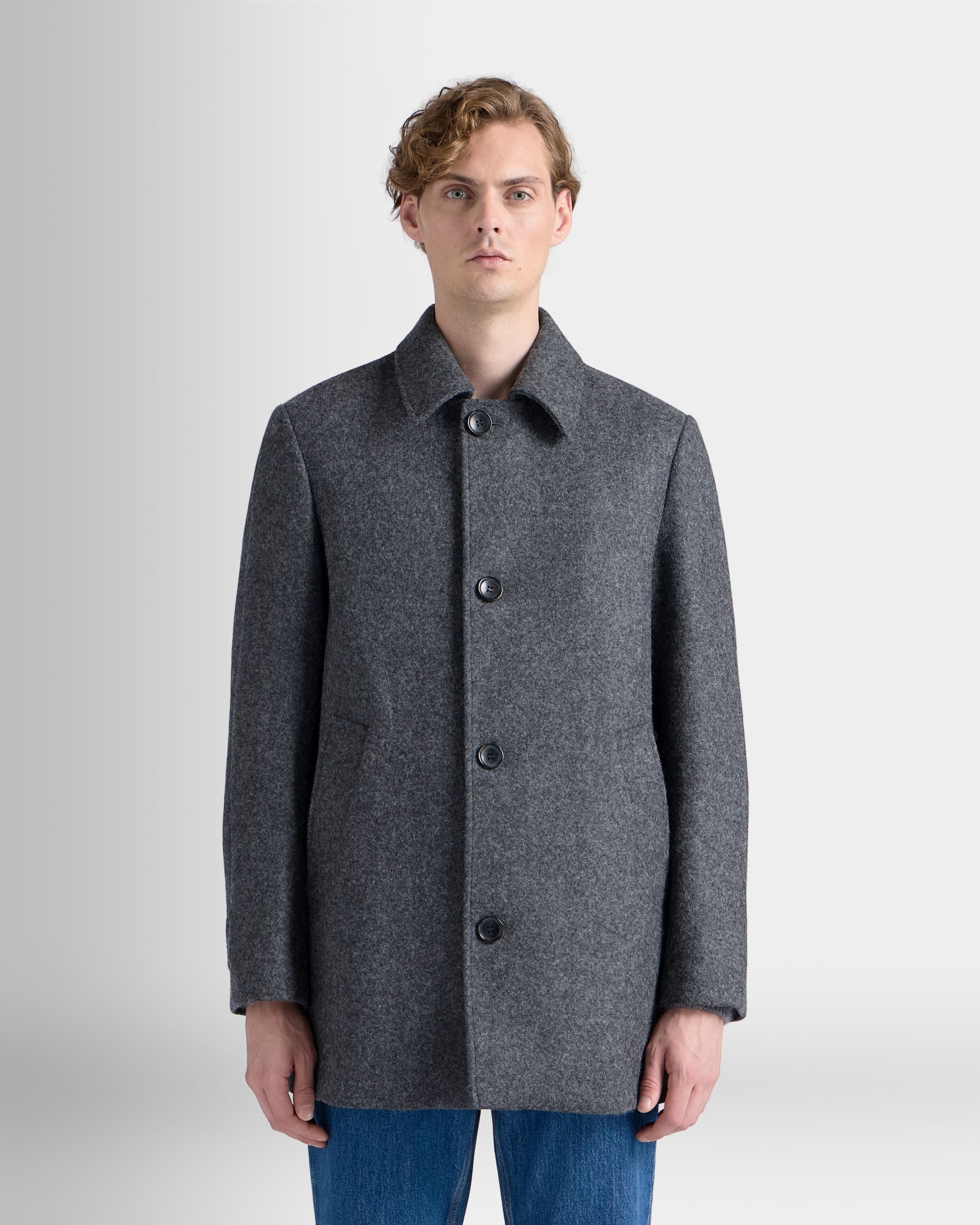 Bally Global - Car Coat in Dark Grey Wool - Grey