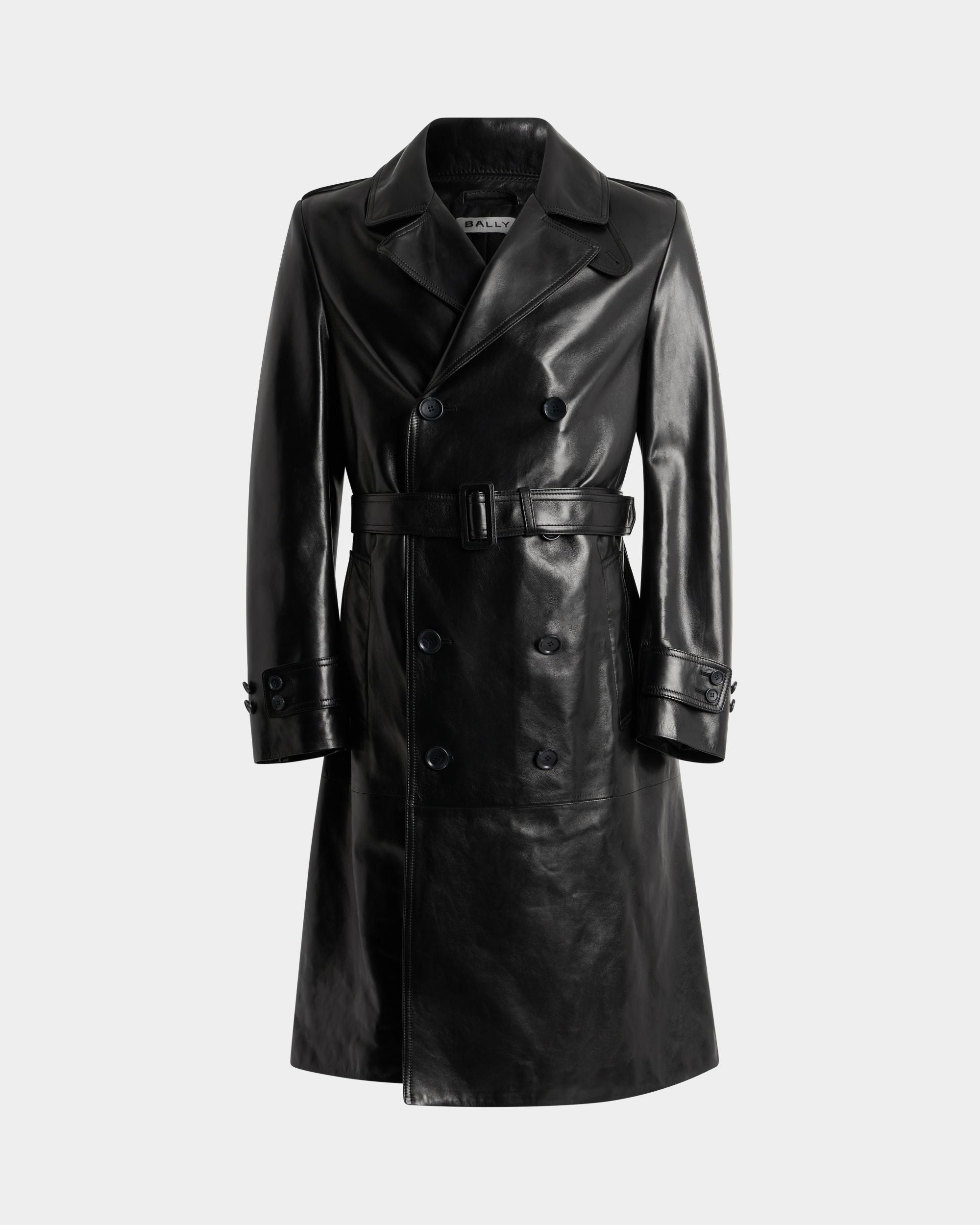 Bally Global - Trench Coat in Black Leather - Black