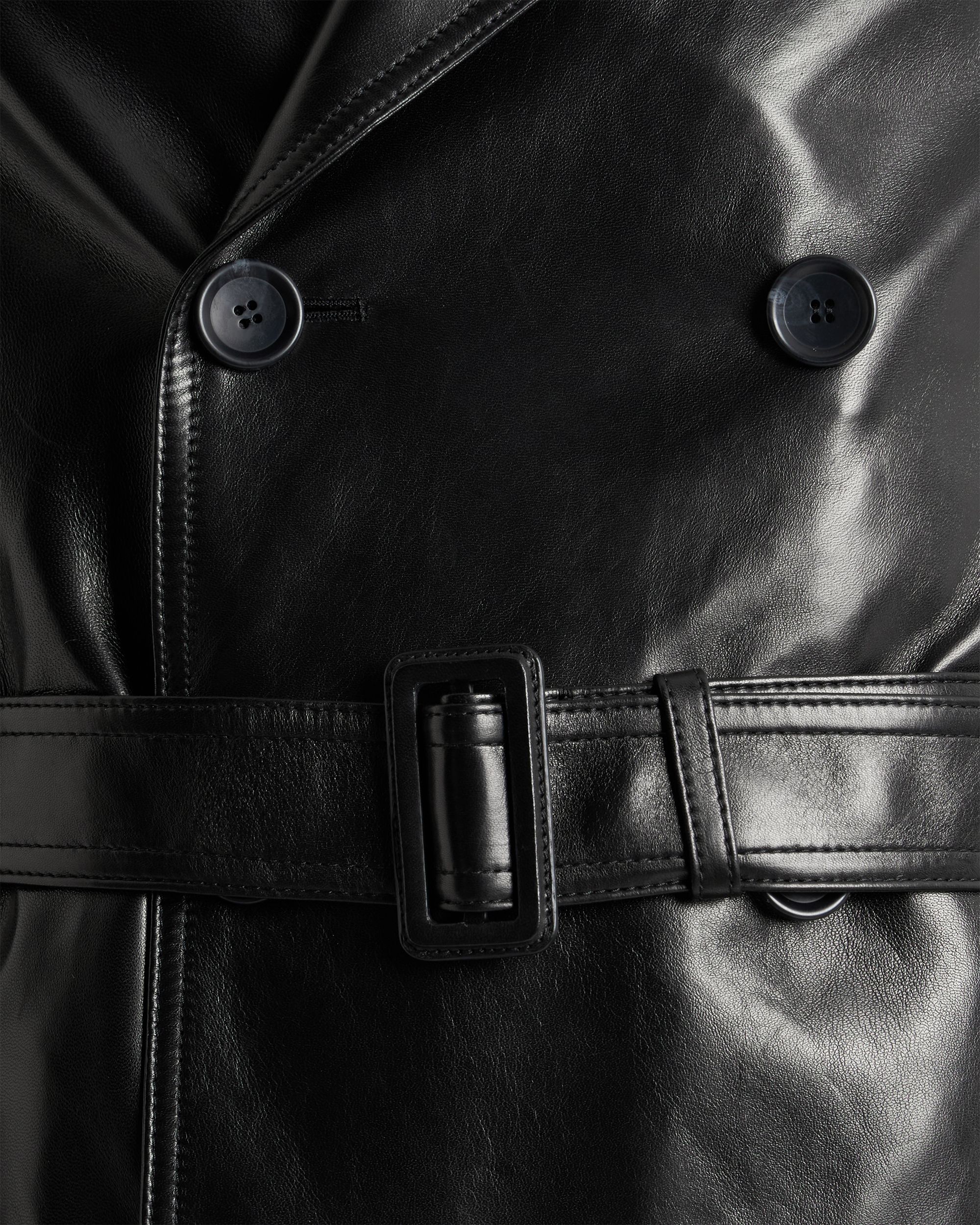 Bally Global - Trench Coat in Black Leather - Black