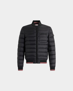 Light Puffer Jacket in Black Nylon